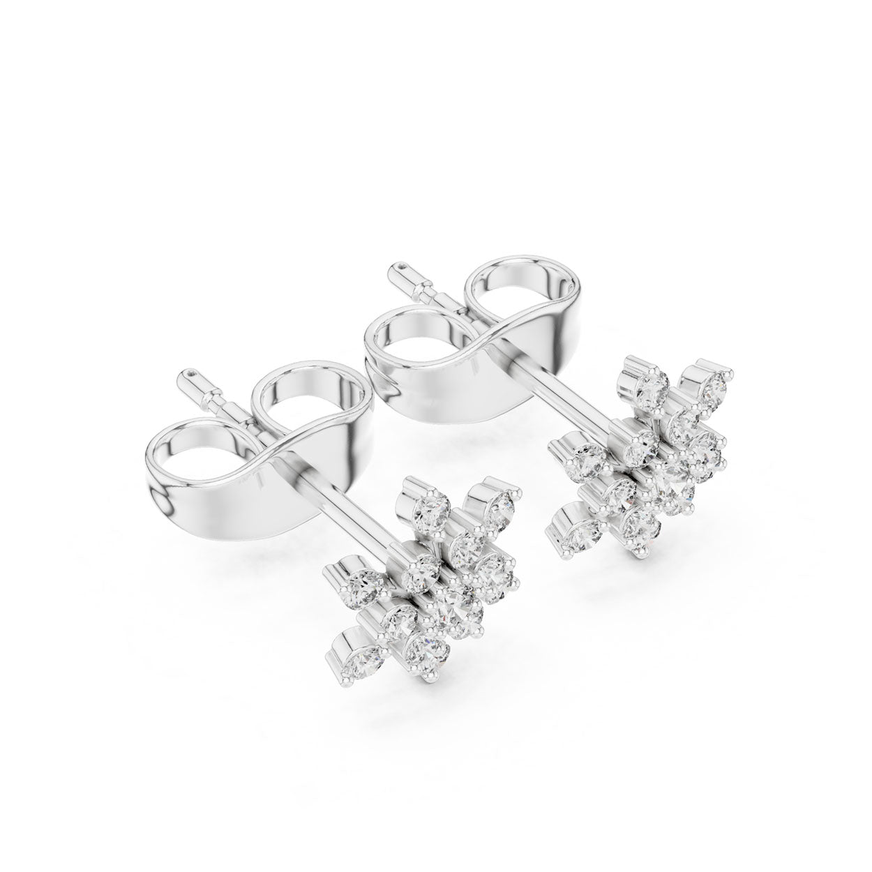 .17 Ct. Round Diamond Snowflake Earrings (9#10079E) 6