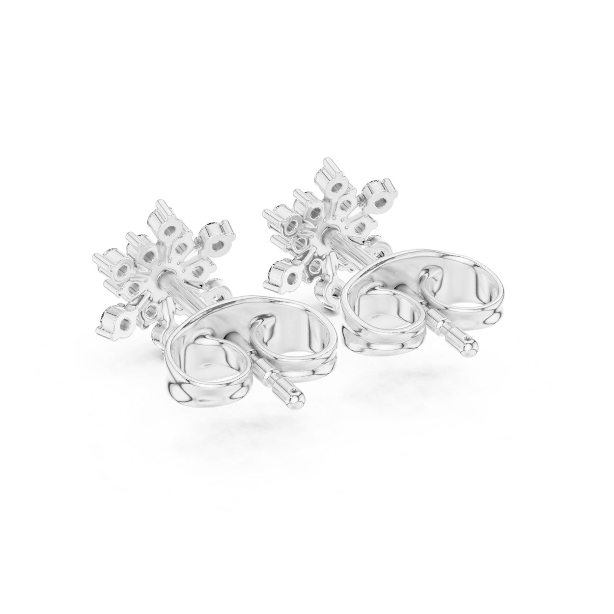 .17 Ct. Round Diamond Snowflake Earrings (9#10079E) 11