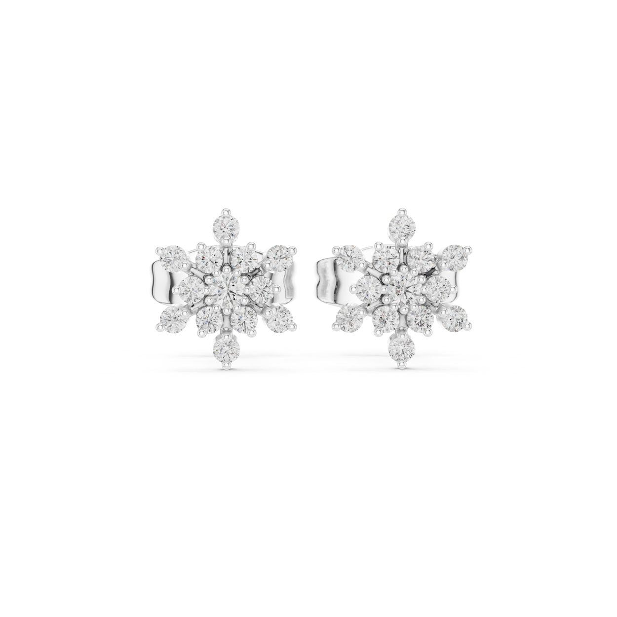 .17 Ct. Round Diamond Snowflake Earrings (9#10079E)