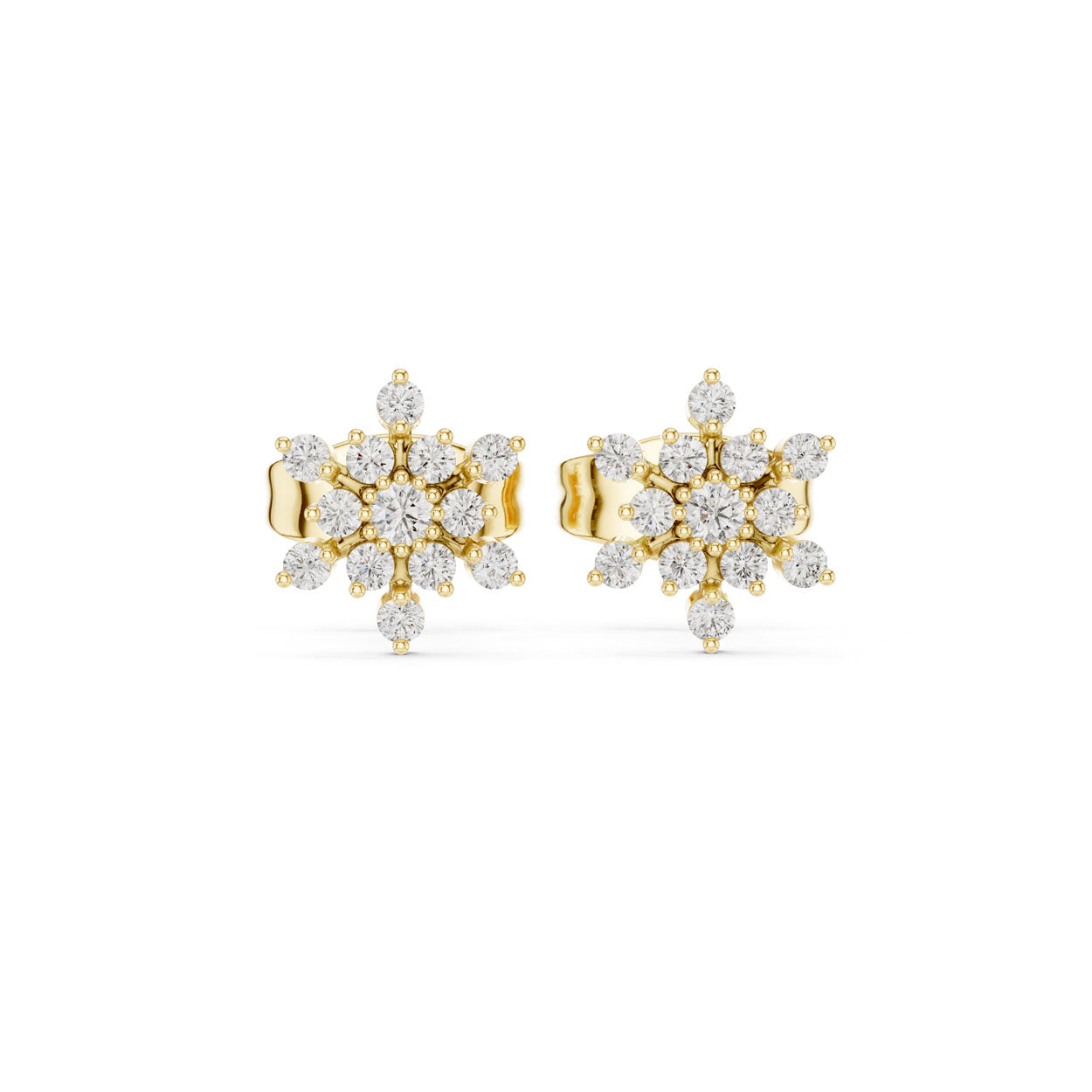 .17 Ct. Round Diamond Snowflake Earrings (9#10079E) 4