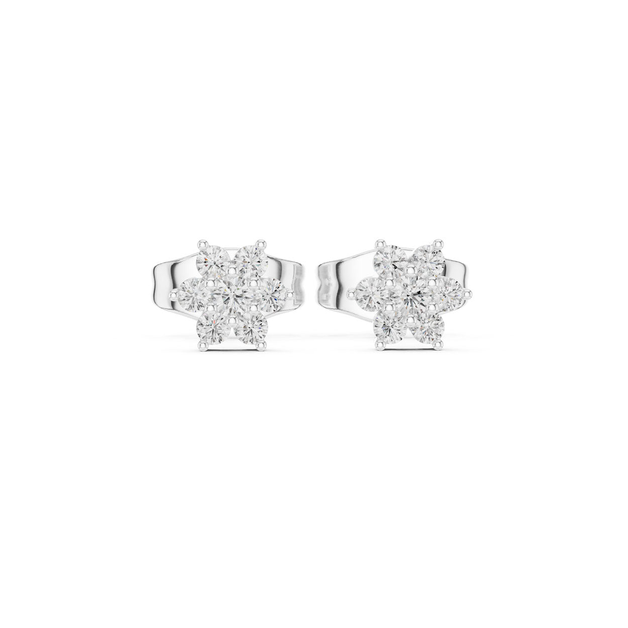 .15 Ct. Round Diamond Cluster Earrings (9#10081E) 7