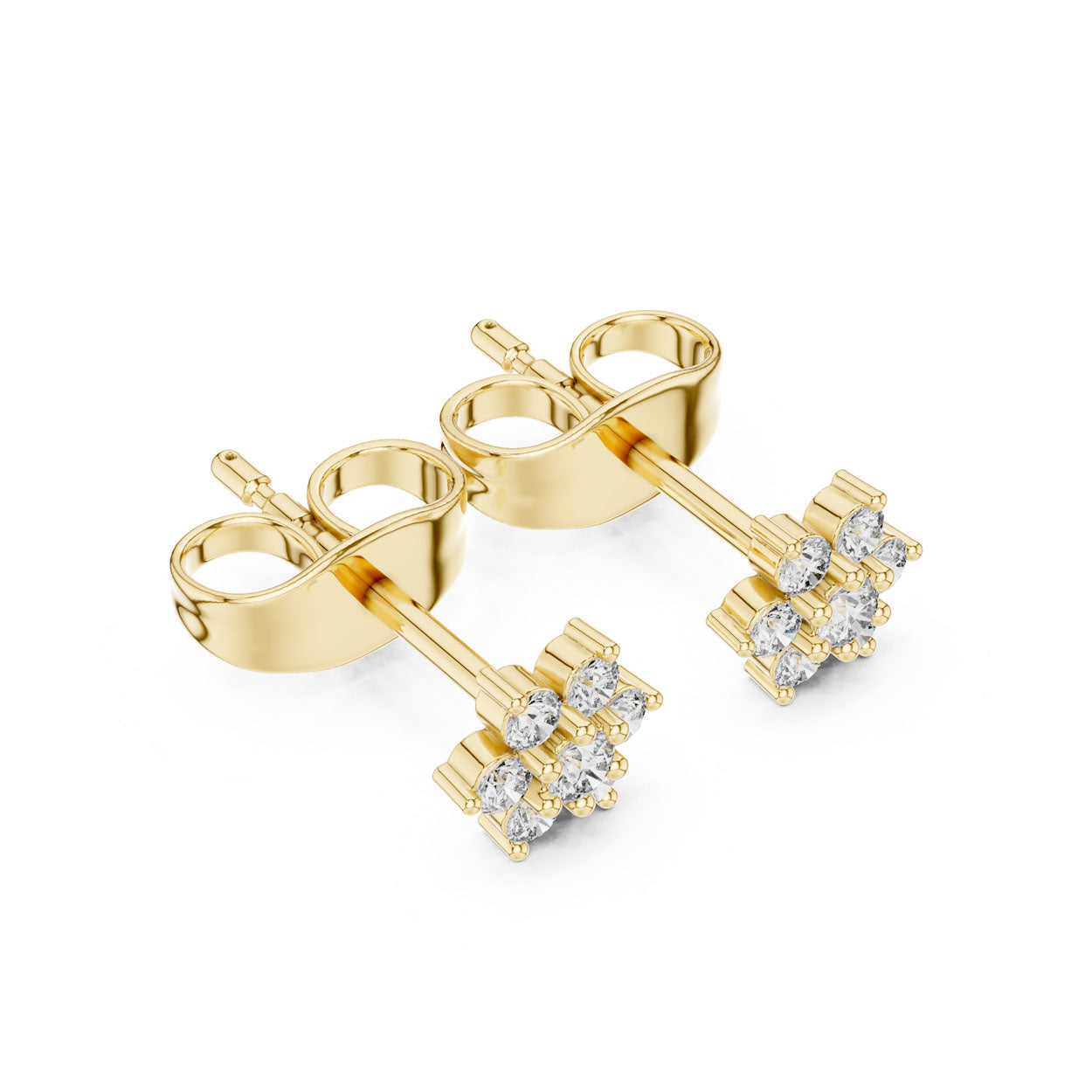 .15 Ct. Round Diamond Cluster Earrings (9#10081E)