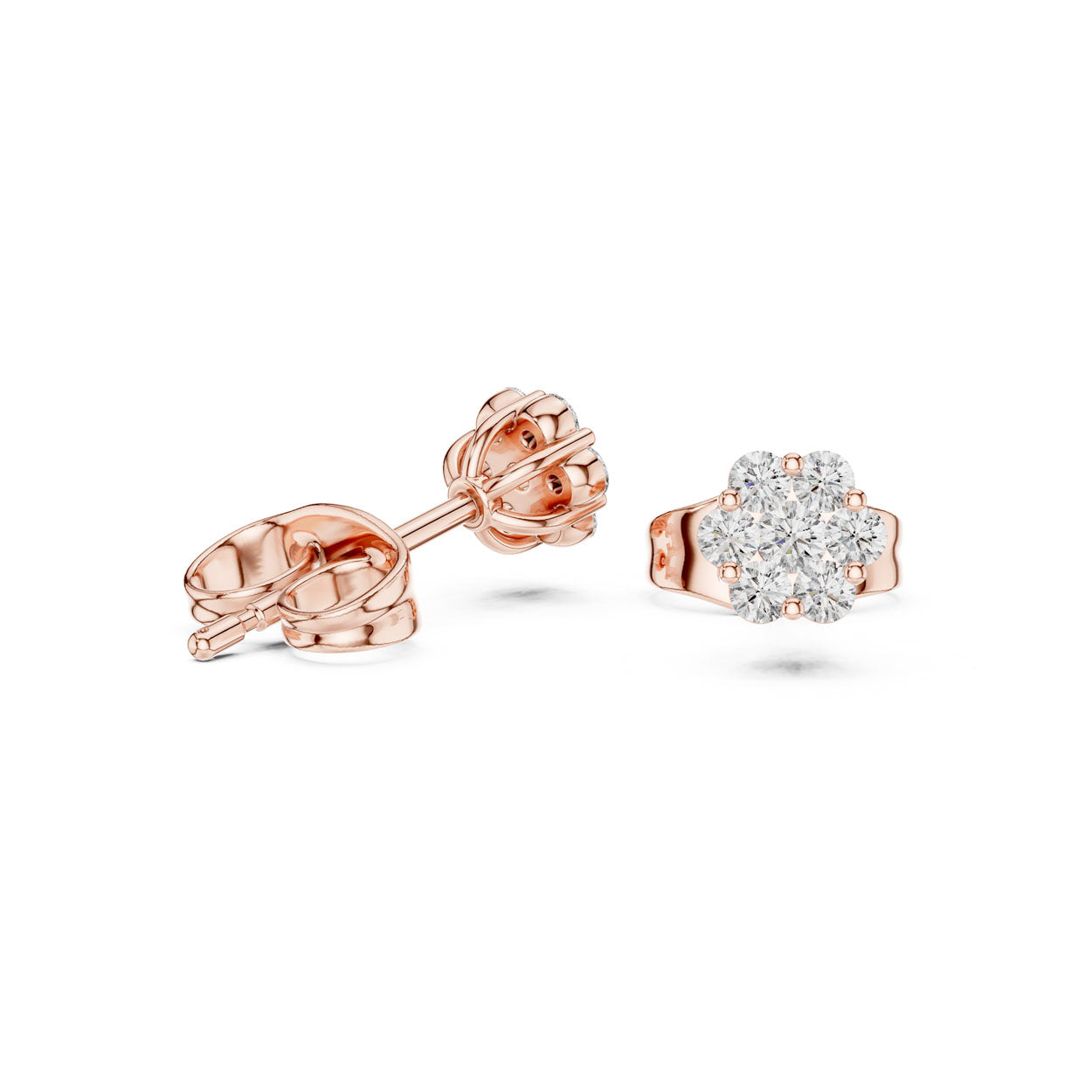.20 Ct. Round Diamond Floral Cluster Earrings (9#10083E) 6