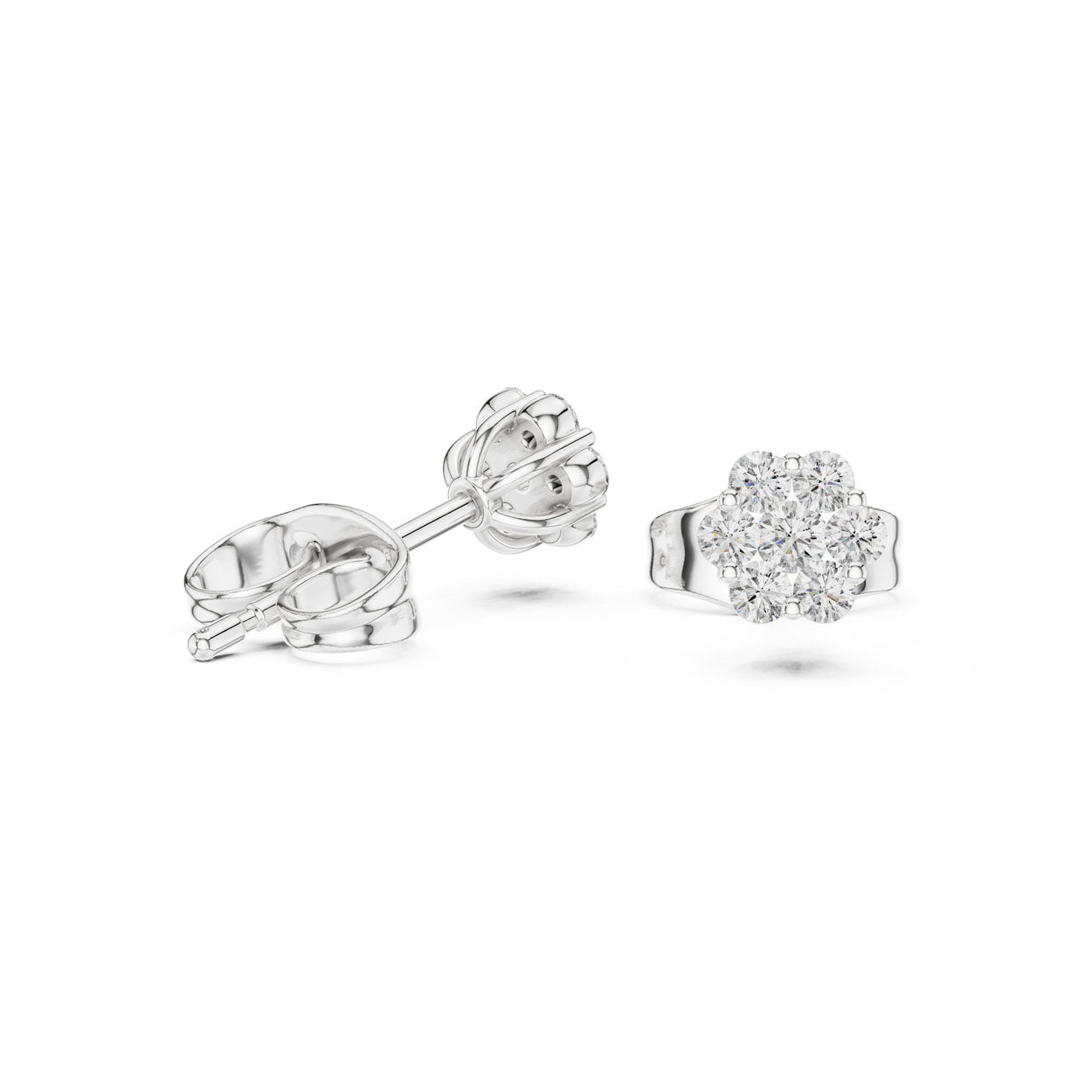 .20 Ct. Round Diamond Floral Cluster Earrings (9#10083E) 9