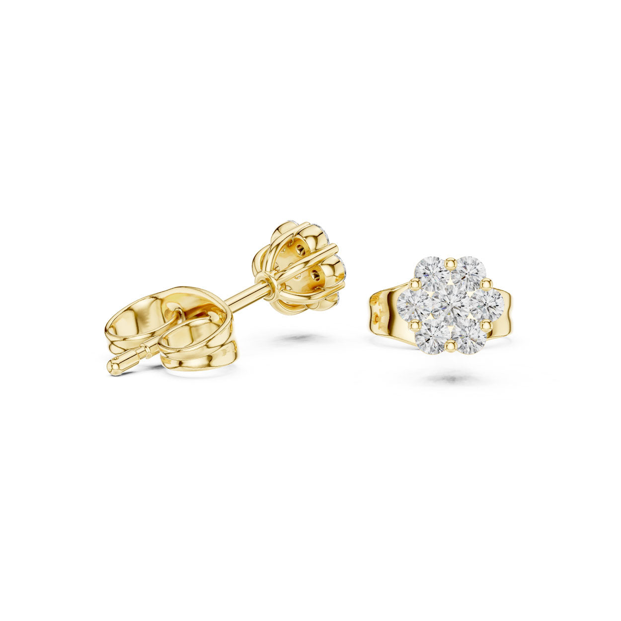 .20 Ct. Round Diamond Floral Cluster Earrings (9#10083E) 3