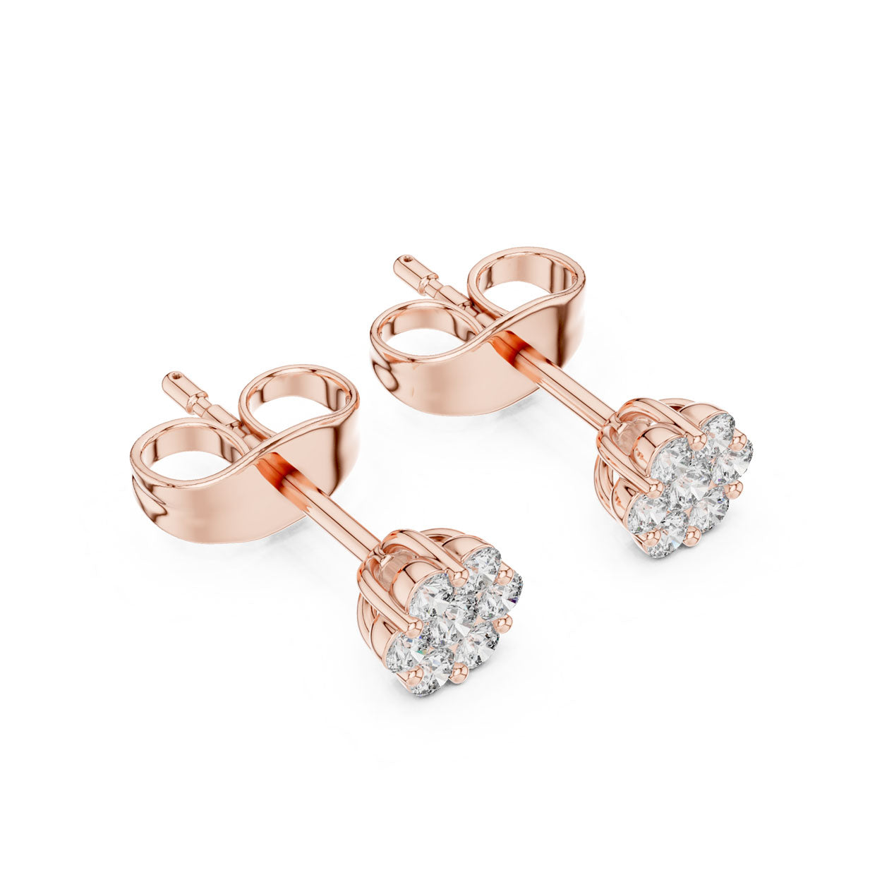 .20 Ct. Round Diamond Floral Cluster Earrings (9#10083E) 8