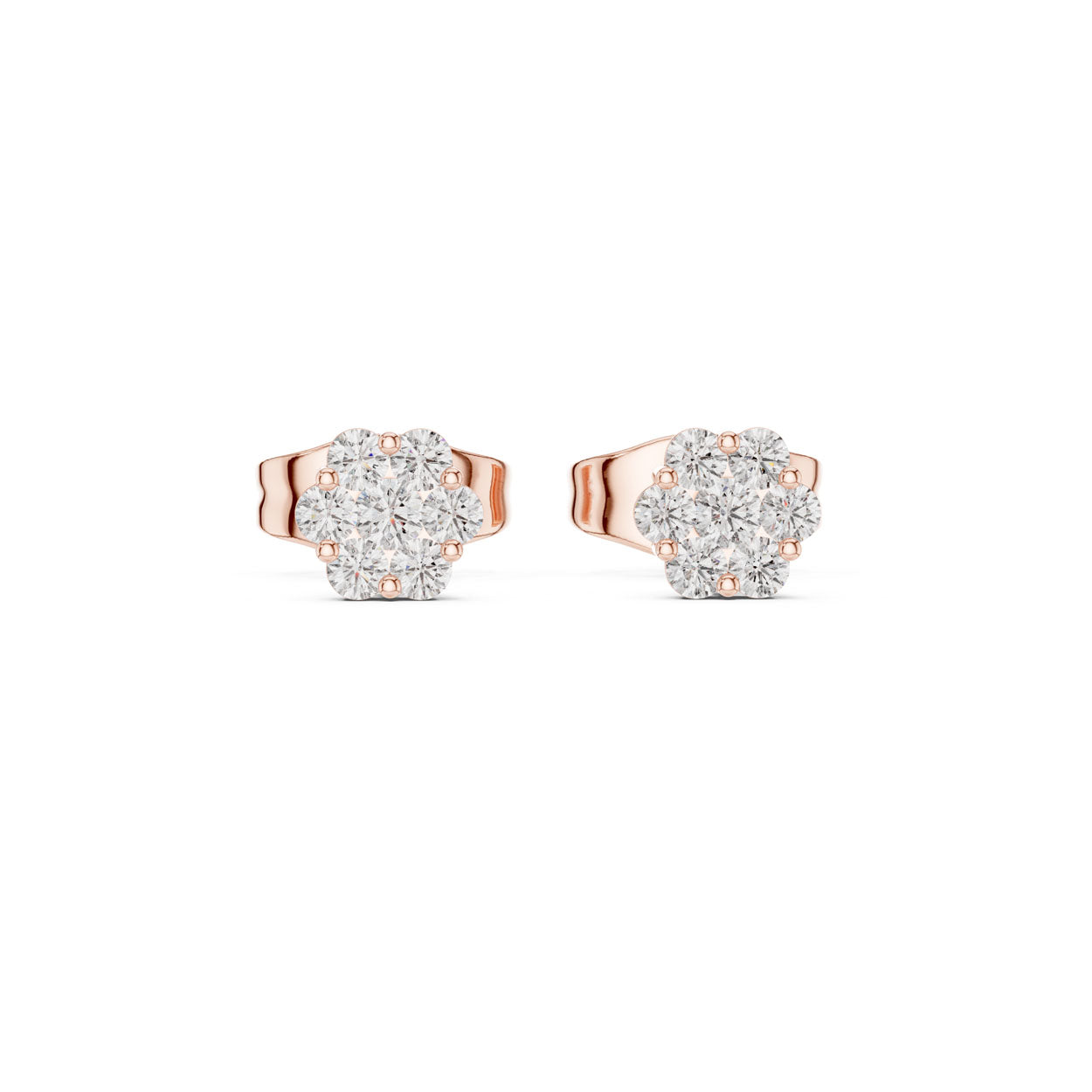 .20 Ct. Round Diamond Floral Cluster Earrings (9#10083E) 7