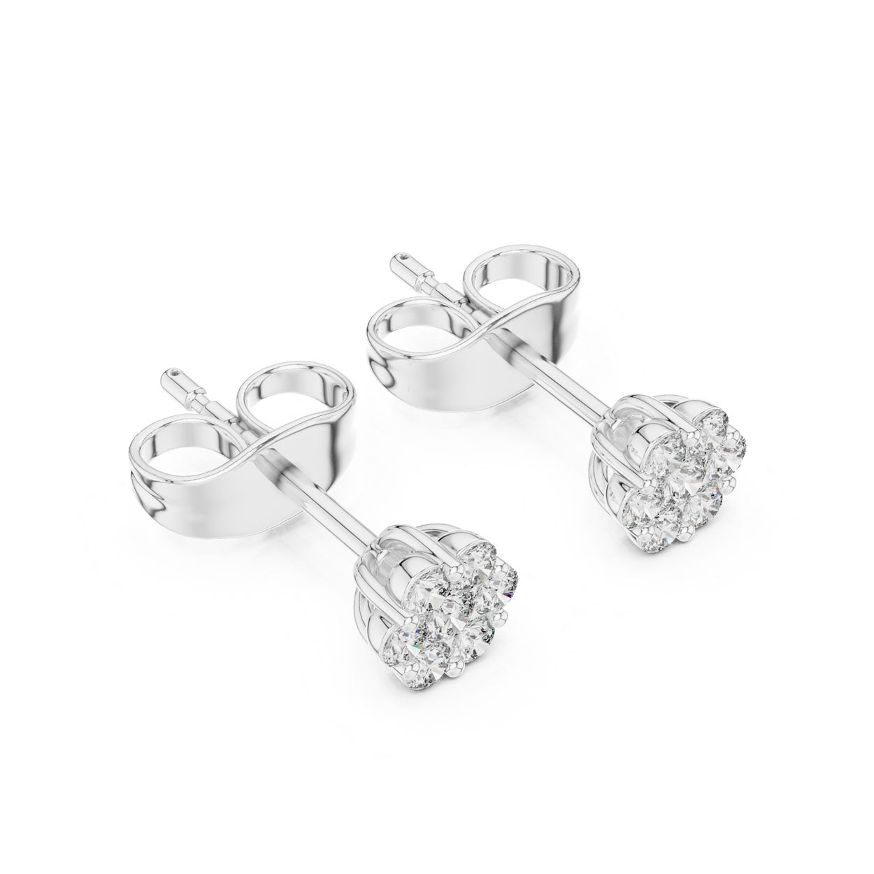 .20 Ct. Round Diamond Floral Cluster Earrings (9#10083E) 11