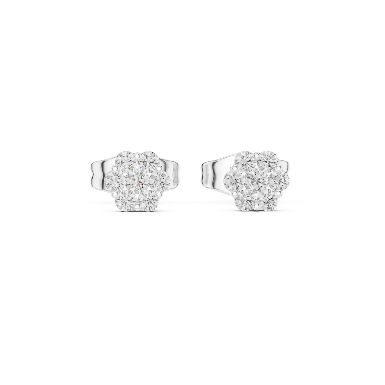 .20 Ct. Round Diamond Floral Cluster Earrings (9#10083E)