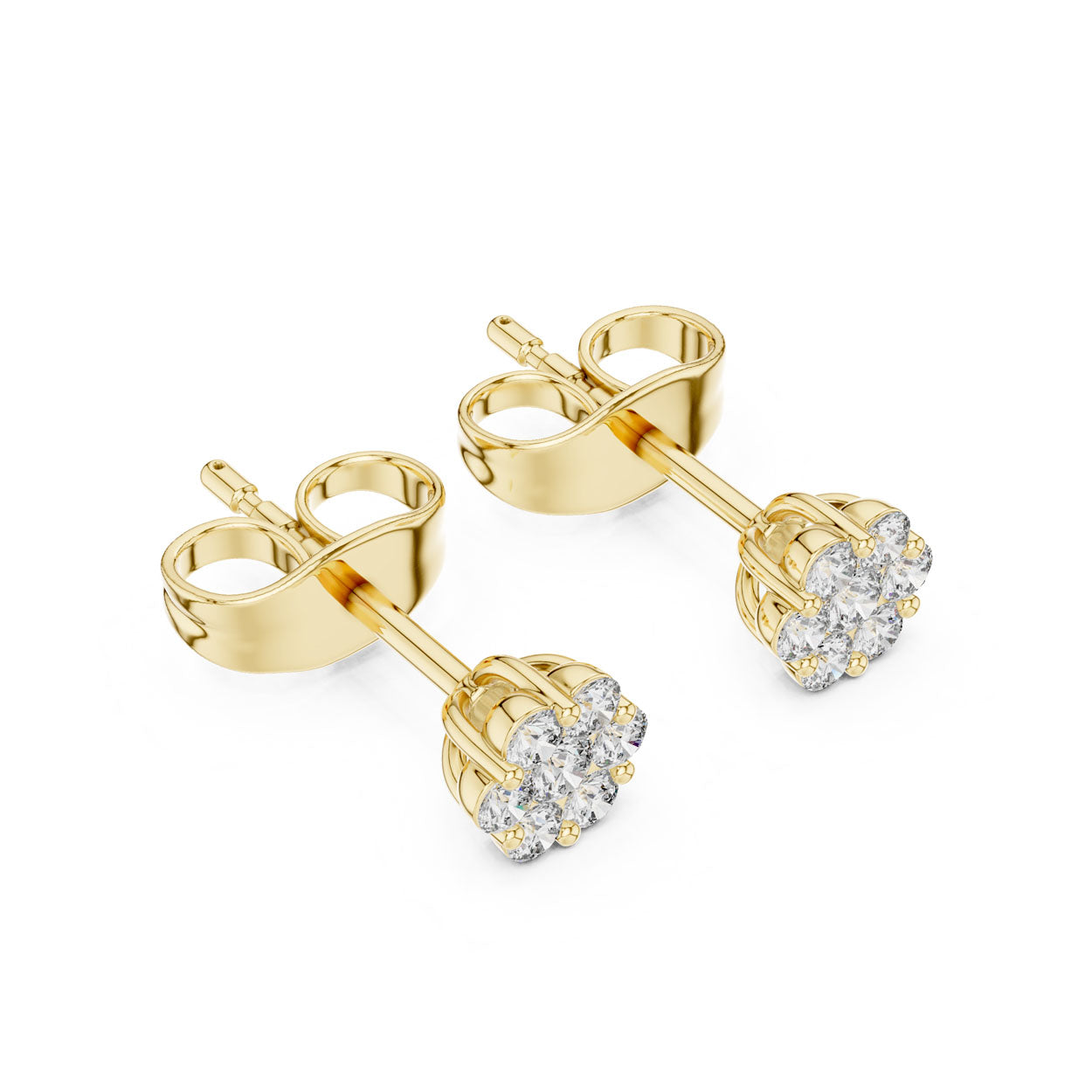 .20 Ct. Round Diamond Floral Cluster Earrings (9#10083E)