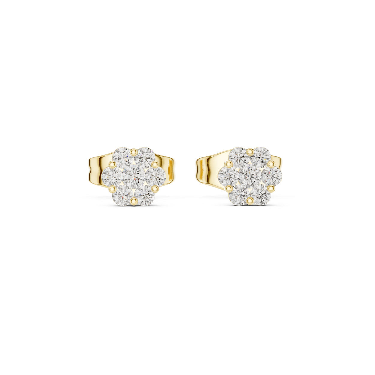 .20 Ct. Round Diamond Floral Cluster Earrings (9#10083E) 4