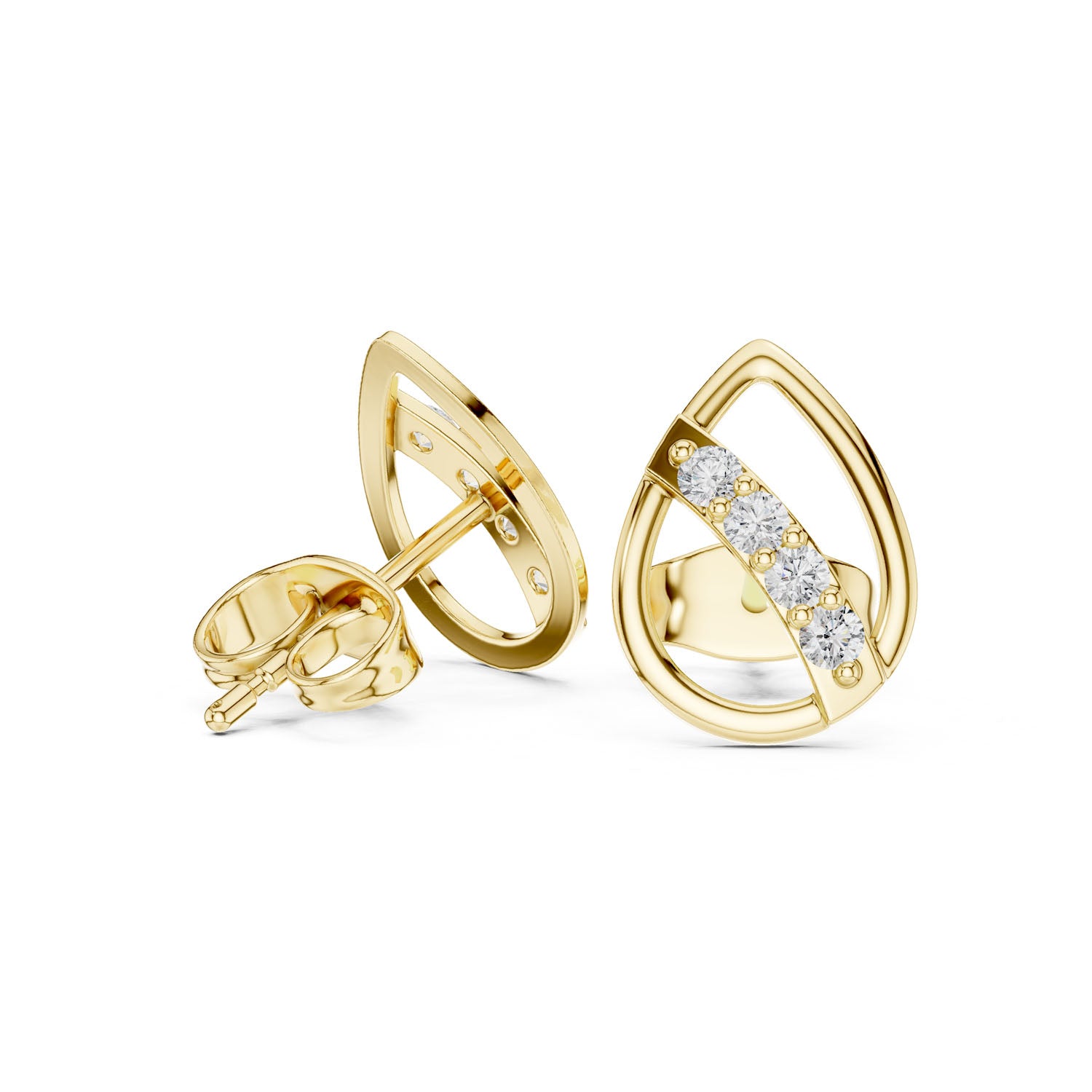 .14 Ct. Geometric Teardrop Diamond Earrings (9#10084E) 5