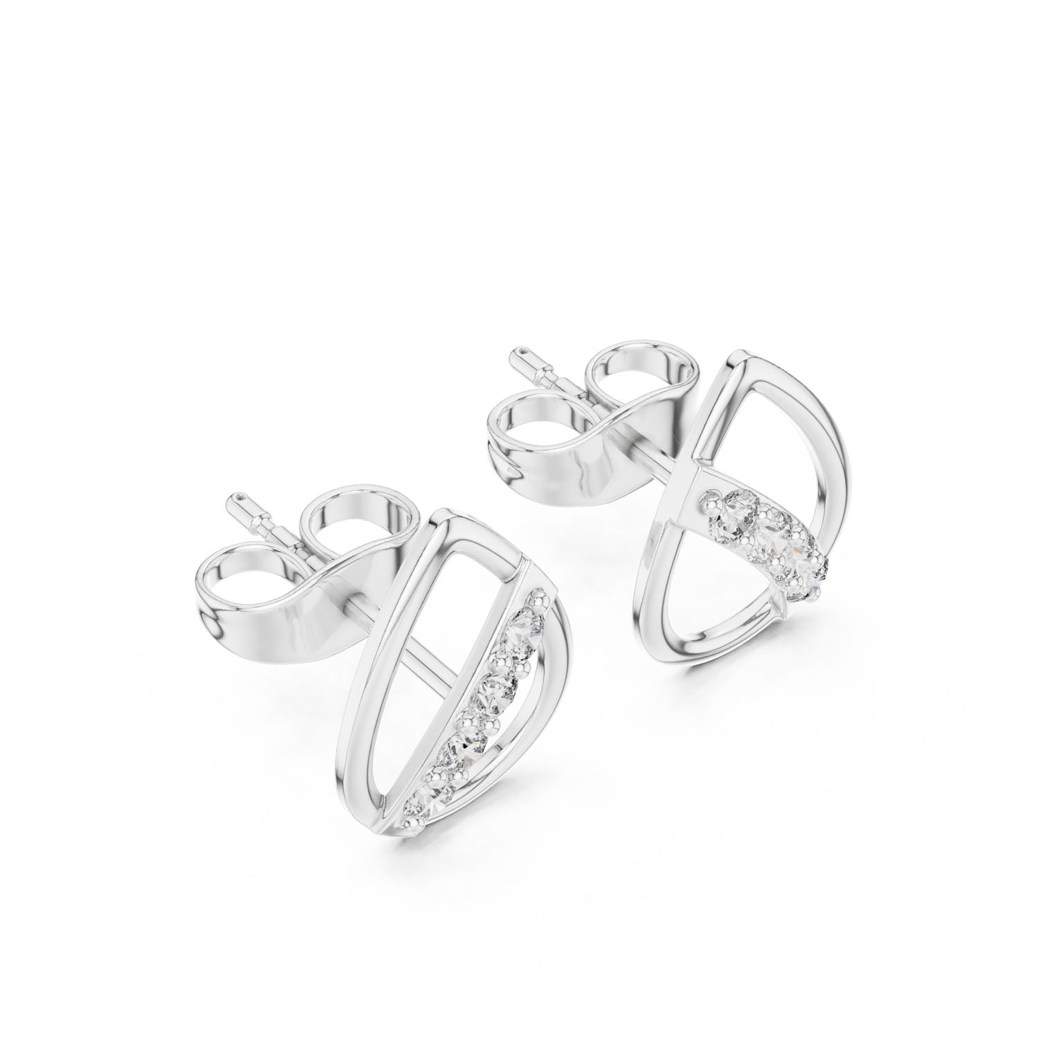 .14 Ct. Geometric Teardrop Diamond Earrings (9#10084E) 8