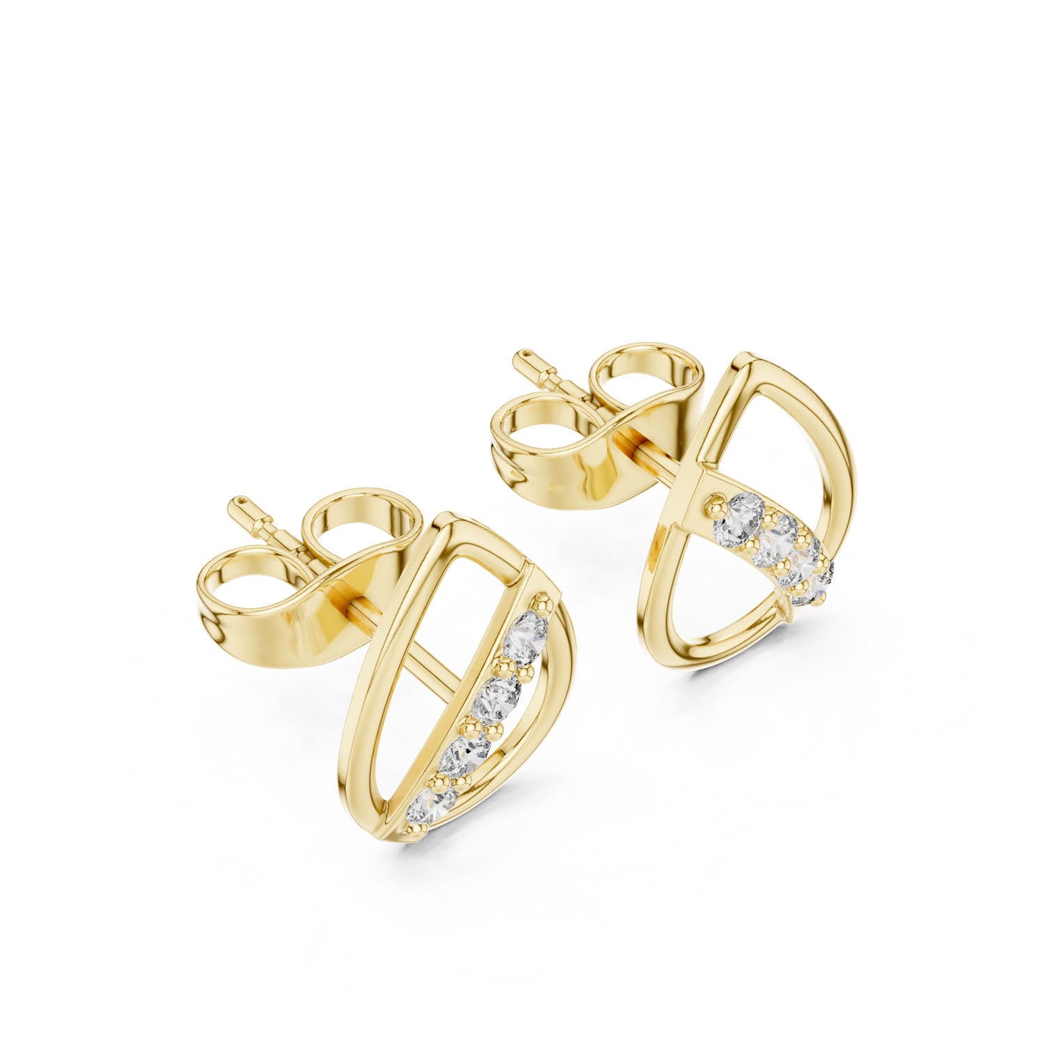.14 Ct. Geometric Teardrop Diamond Earrings (9#10084E)