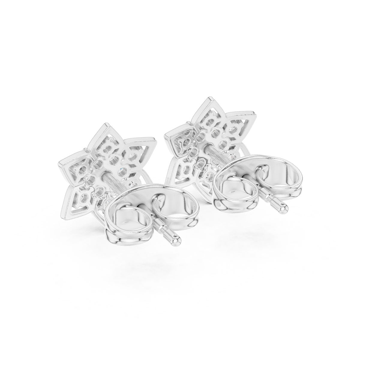 .24 Ct. Star Floral Diamond Cluster Earrings (9#10085E) 10