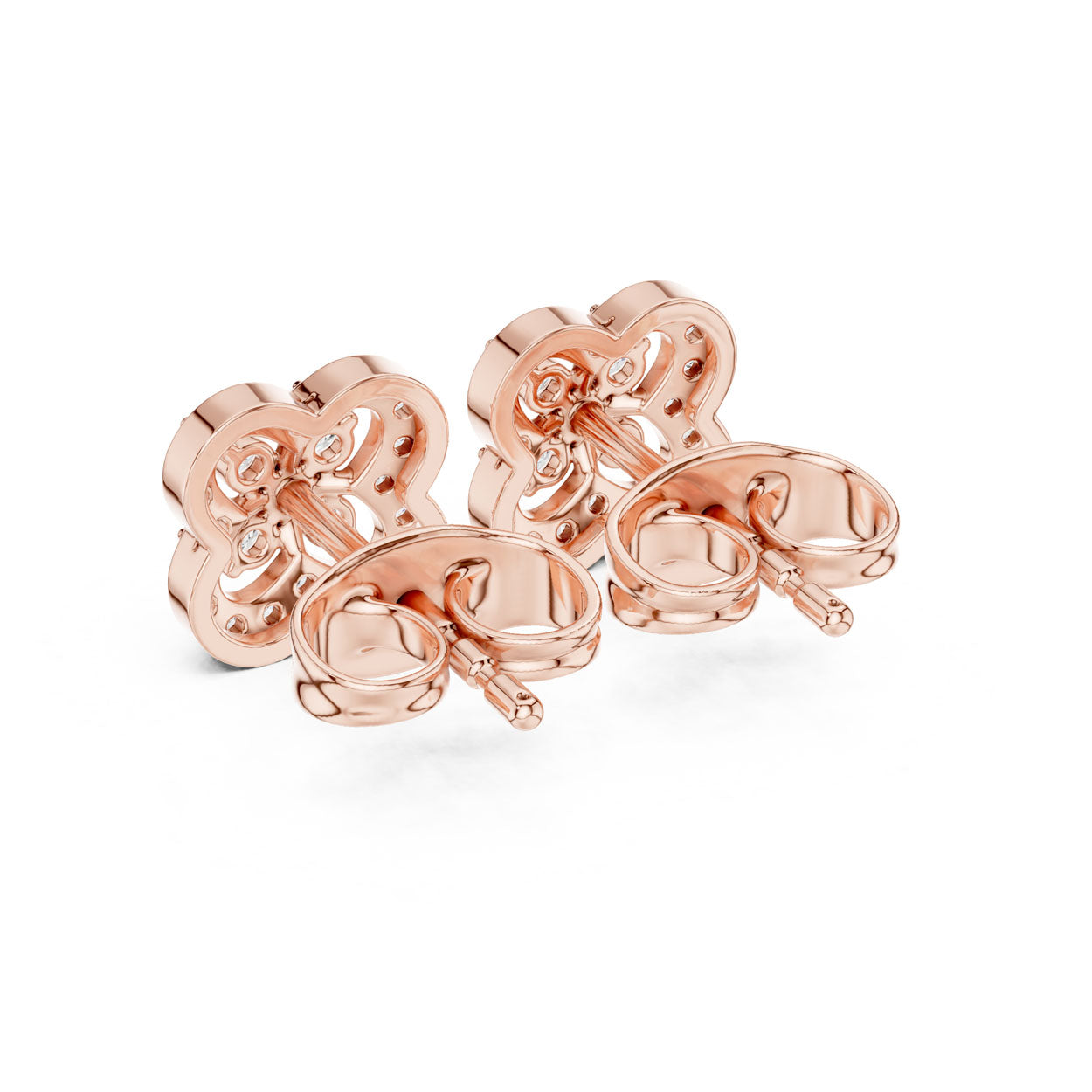 0.24 Ct. Floral Diamond Earrings with Open Petal Design (9#10086E) 4