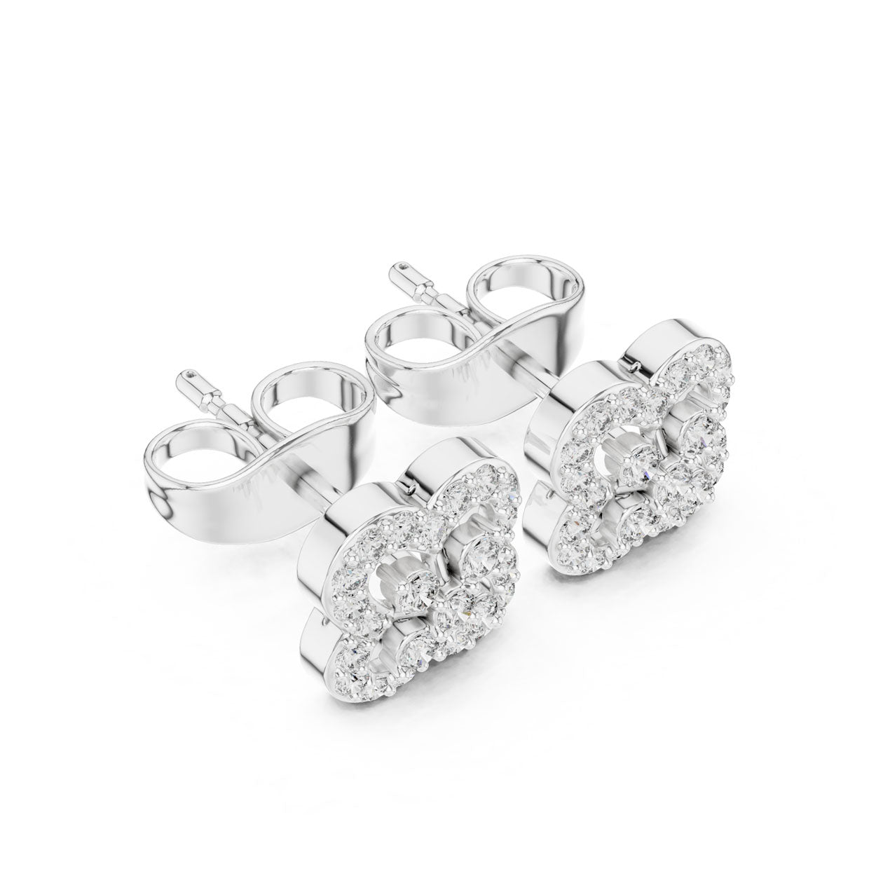 0.24 Ct. Floral Diamond Earrings with Open Petal Design (9#10086E) 6