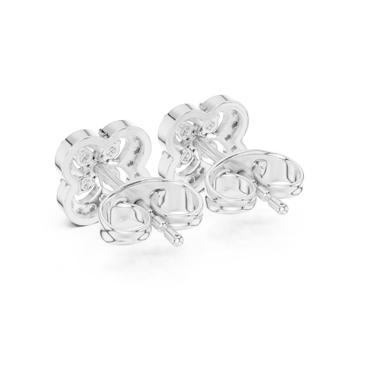 0.24 Ct. Floral Diamond Earrings with Open Petal Design (9#10086E) 10