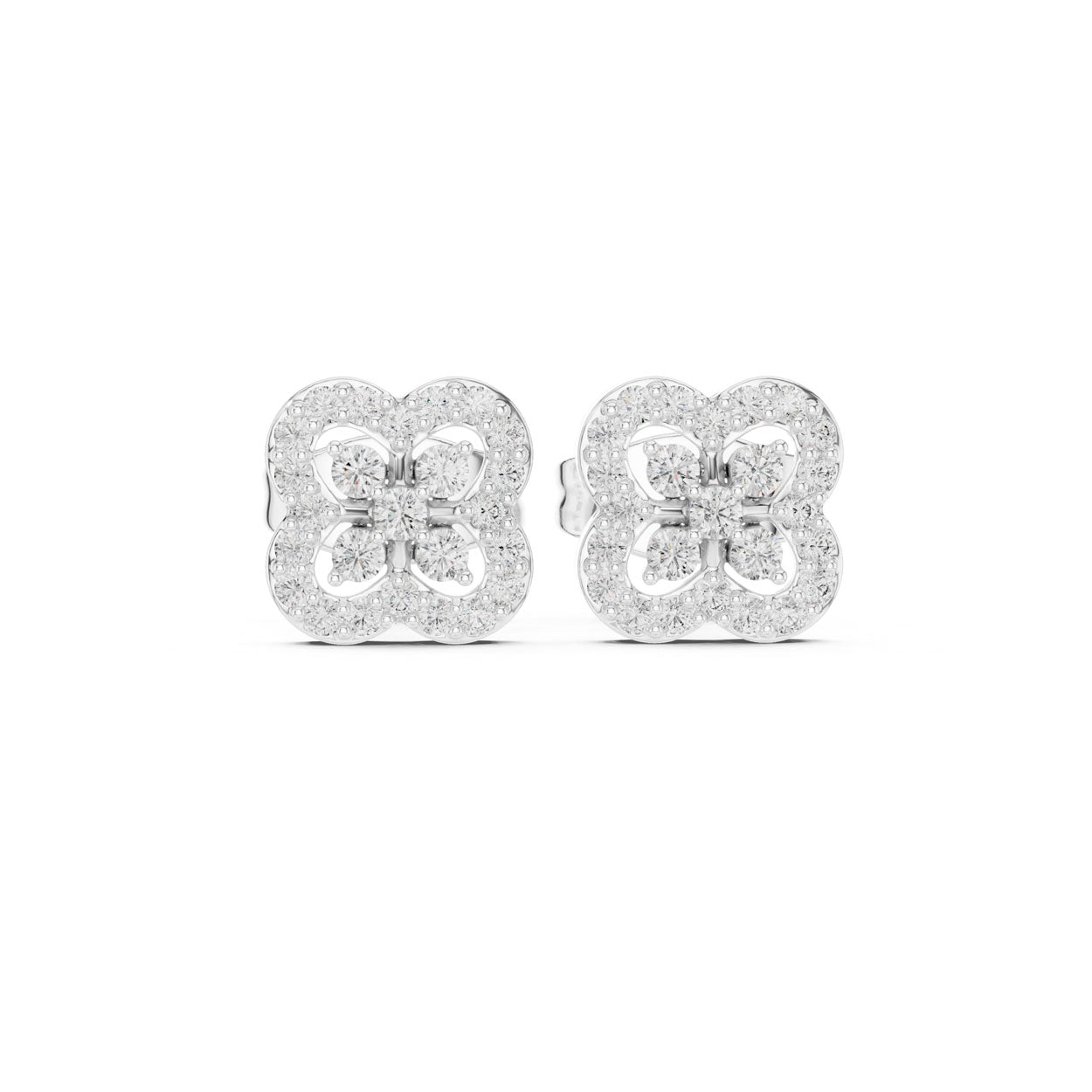 0.24 Ct. Floral Diamond Earrings with Open Petal Design (9#10086E) 5