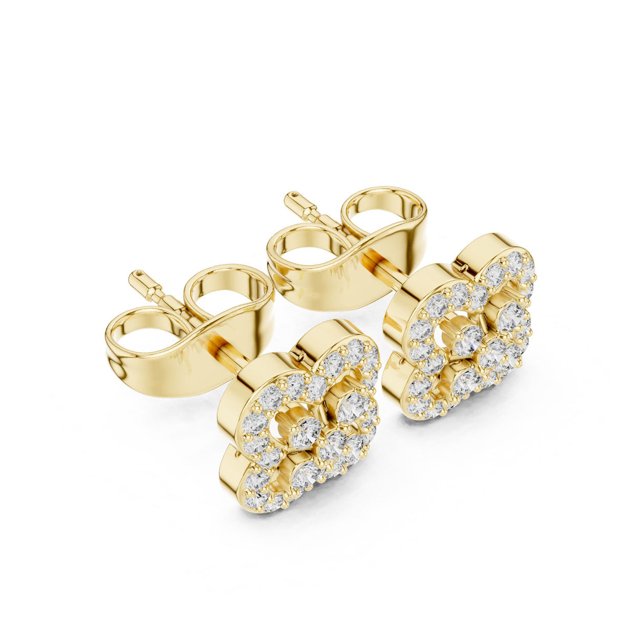 0.24 Ct. Floral Diamond Earrings with Open Petal Design (9#10086E)