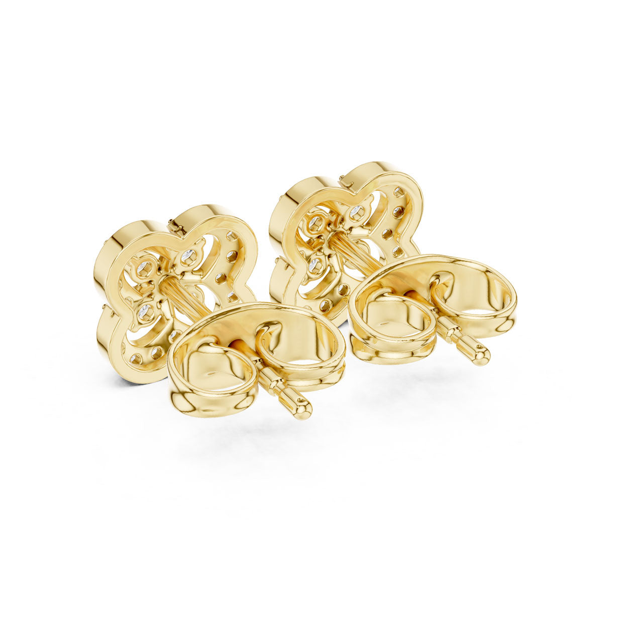0.24 Ct. Floral Diamond Earrings with Open Petal Design (9#10086E) 11