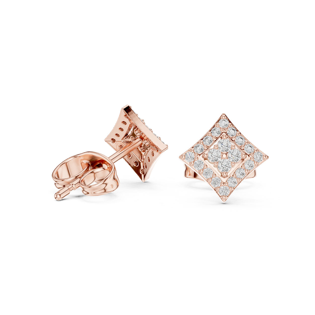 .19 Ct. Geometric Diamond Kite Earrings with Layered Halo Design (9#10088E) 8