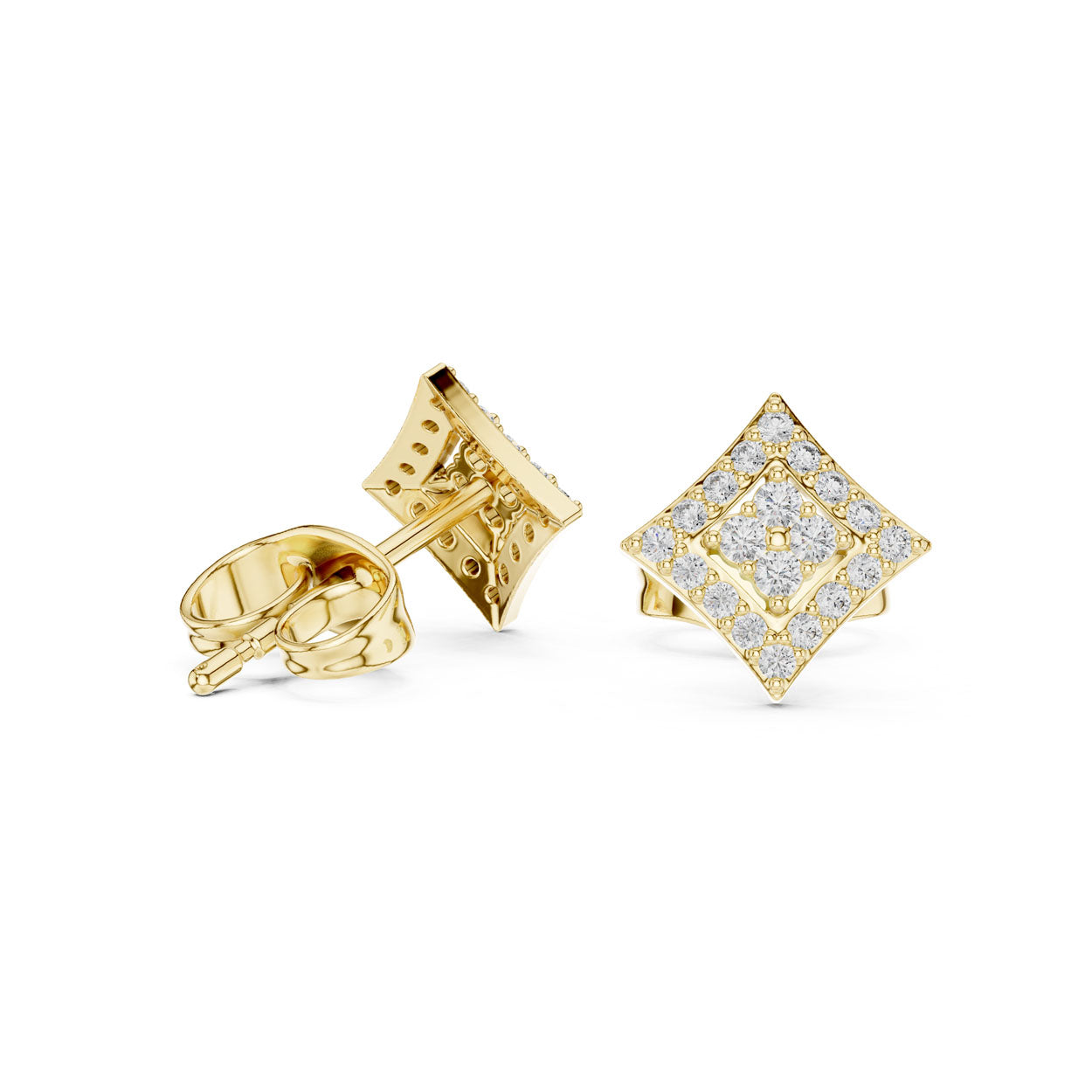.19 Ct. Geometric Diamond Kite Earrings with Layered Halo Design (9#10088E) 3