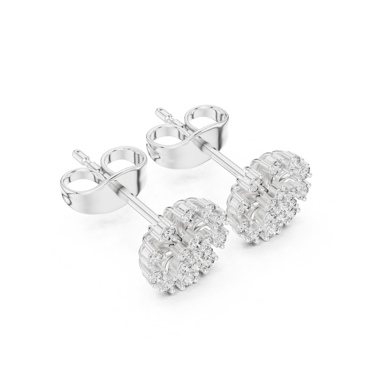 .19 Ct. Round Diamond Sunburst Earrings with Sculpted Prong Setting (9#10089E) 6