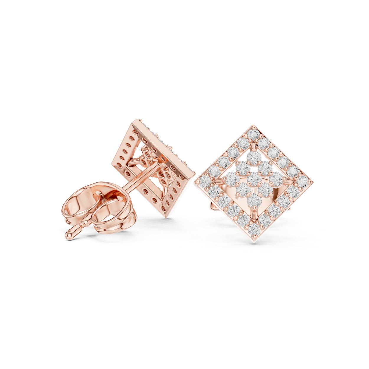 .25 Ct. Geometric Diamond Kite Earrings with Open Halo Frame (9#10092E) 8
