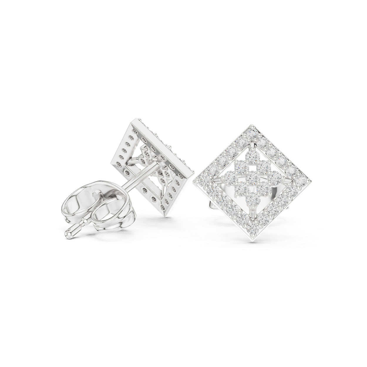 .25 Ct. Geometric Diamond Kite Earrings with Open Halo Frame (9#10092E) 11