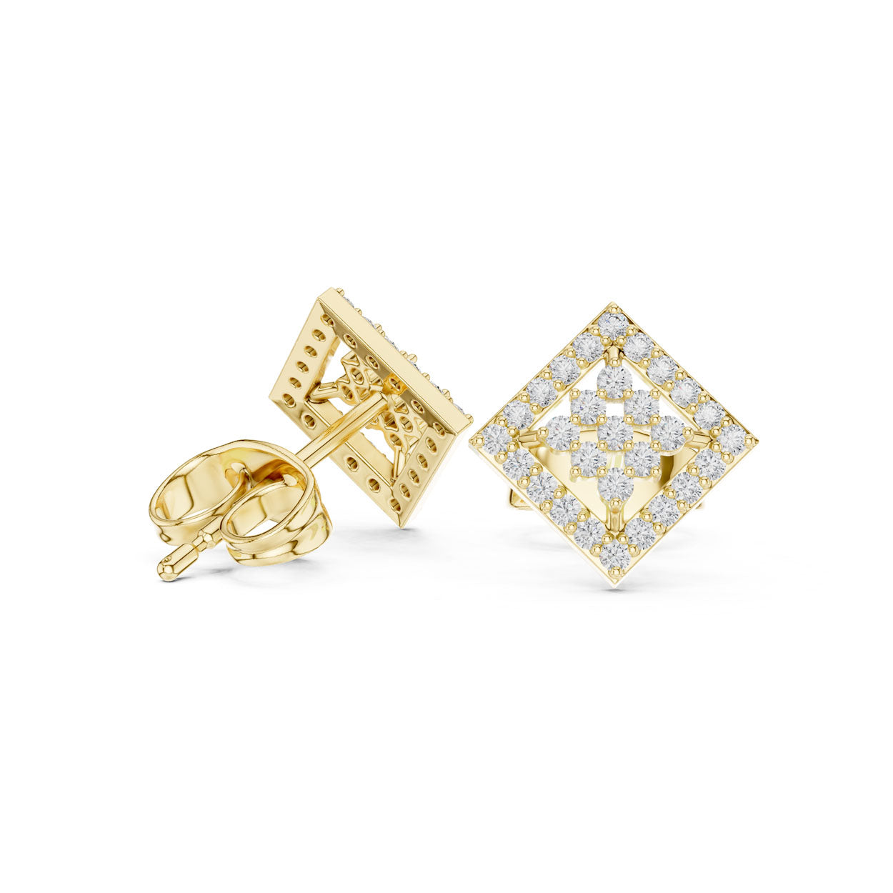 .25 Ct. Geometric Diamond Kite Earrings with Open Halo Frame (9#10092E) 3