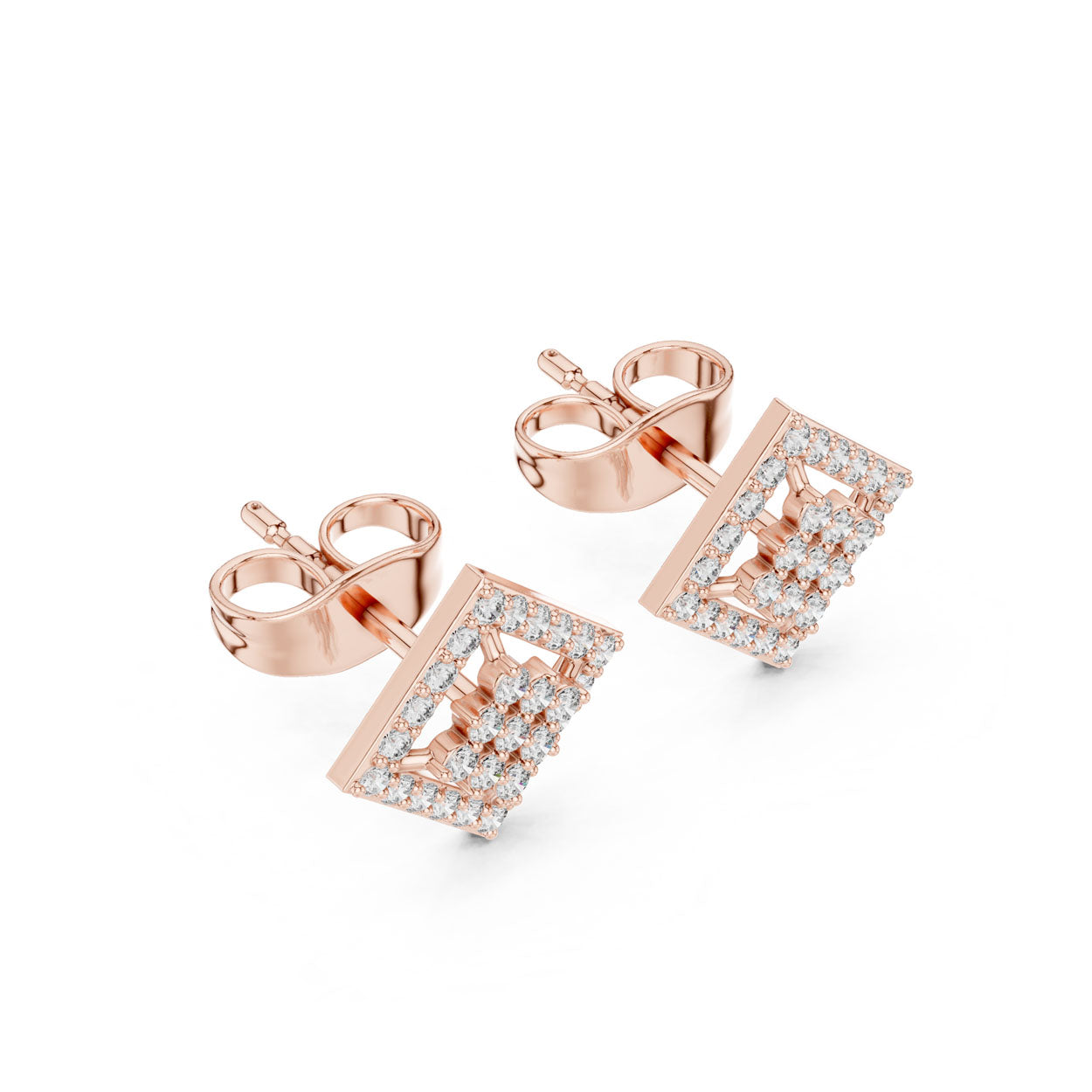.25 Ct. Geometric Diamond Kite Earrings with Open Halo Frame (9#10092E) 7