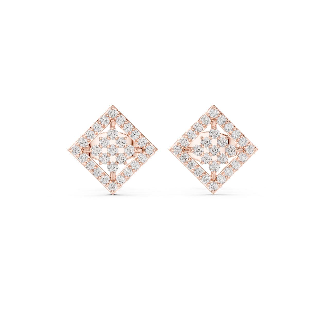 .25 Ct. Geometric Diamond Kite Earrings with Open Halo Frame (9#10092E) 6