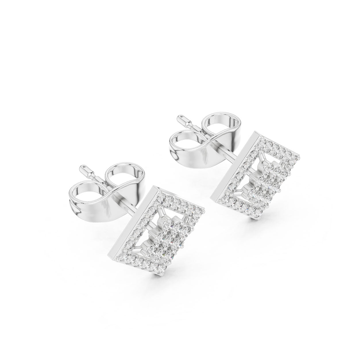 .25 Ct. Geometric Diamond Kite Earrings with Open Halo Frame (9#10092E) 9