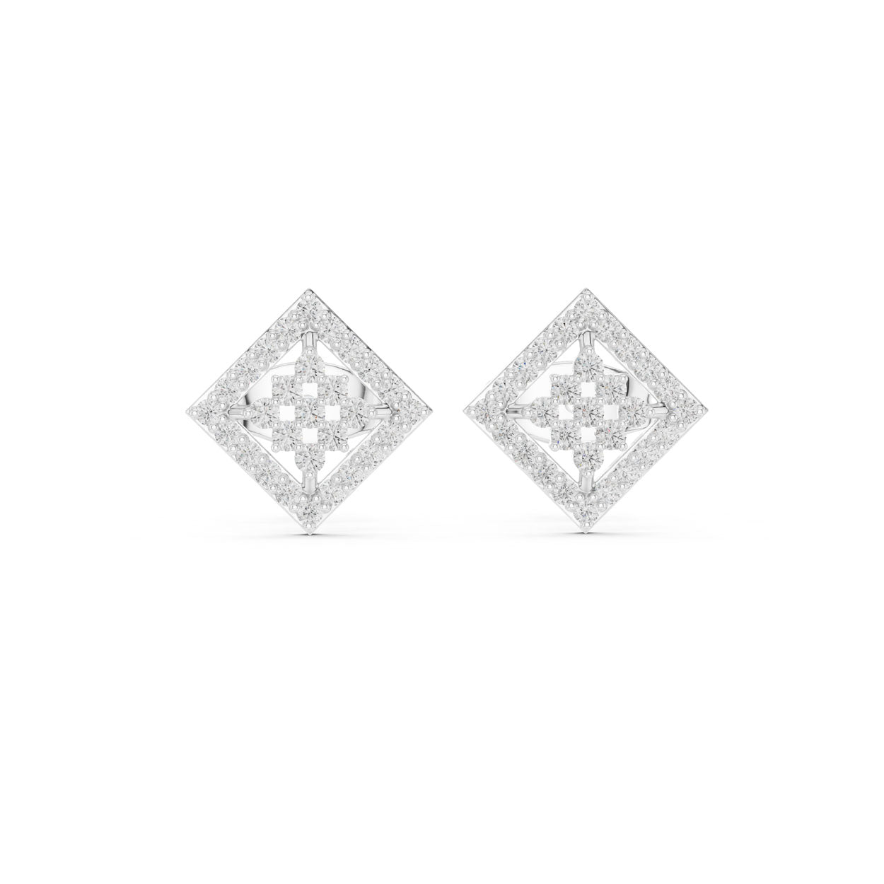 .25 Ct. Geometric Diamond Kite Earrings with Open Halo Frame (9#10092E)