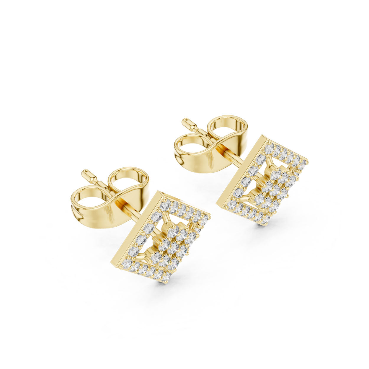 .25 Ct. Geometric Diamond Kite Earrings with Open Halo Frame (9#10092E)