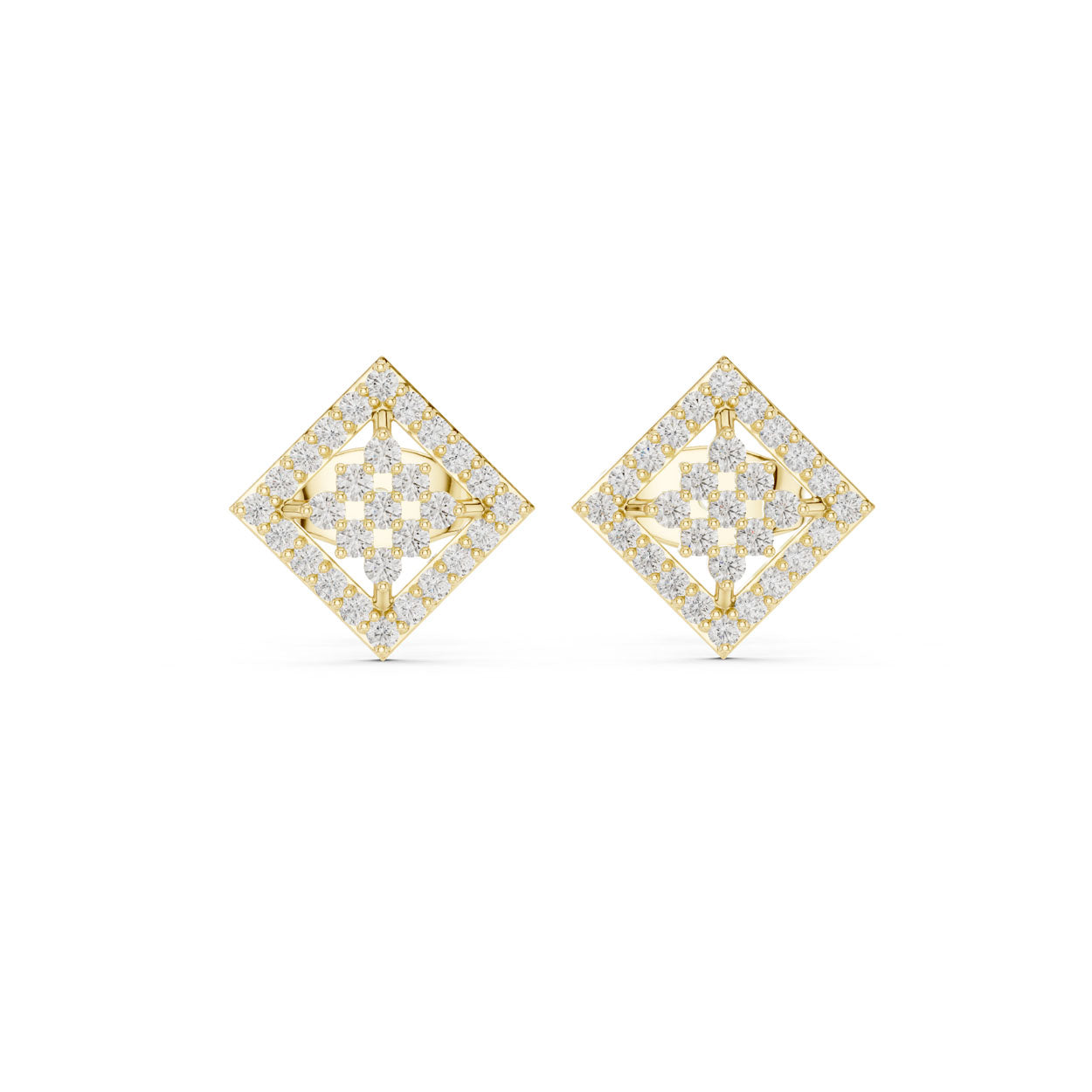 .25 Ct. Geometric Diamond Kite Earrings with Open Halo Frame (9#10092E) 4