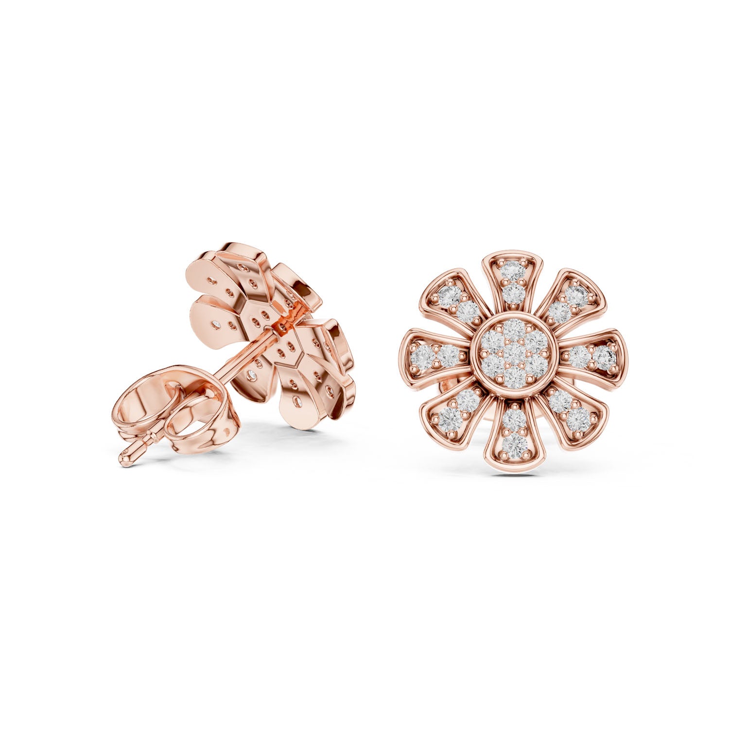 .25 Ct. Floral Diamond Earrings (9#10097E) 8
