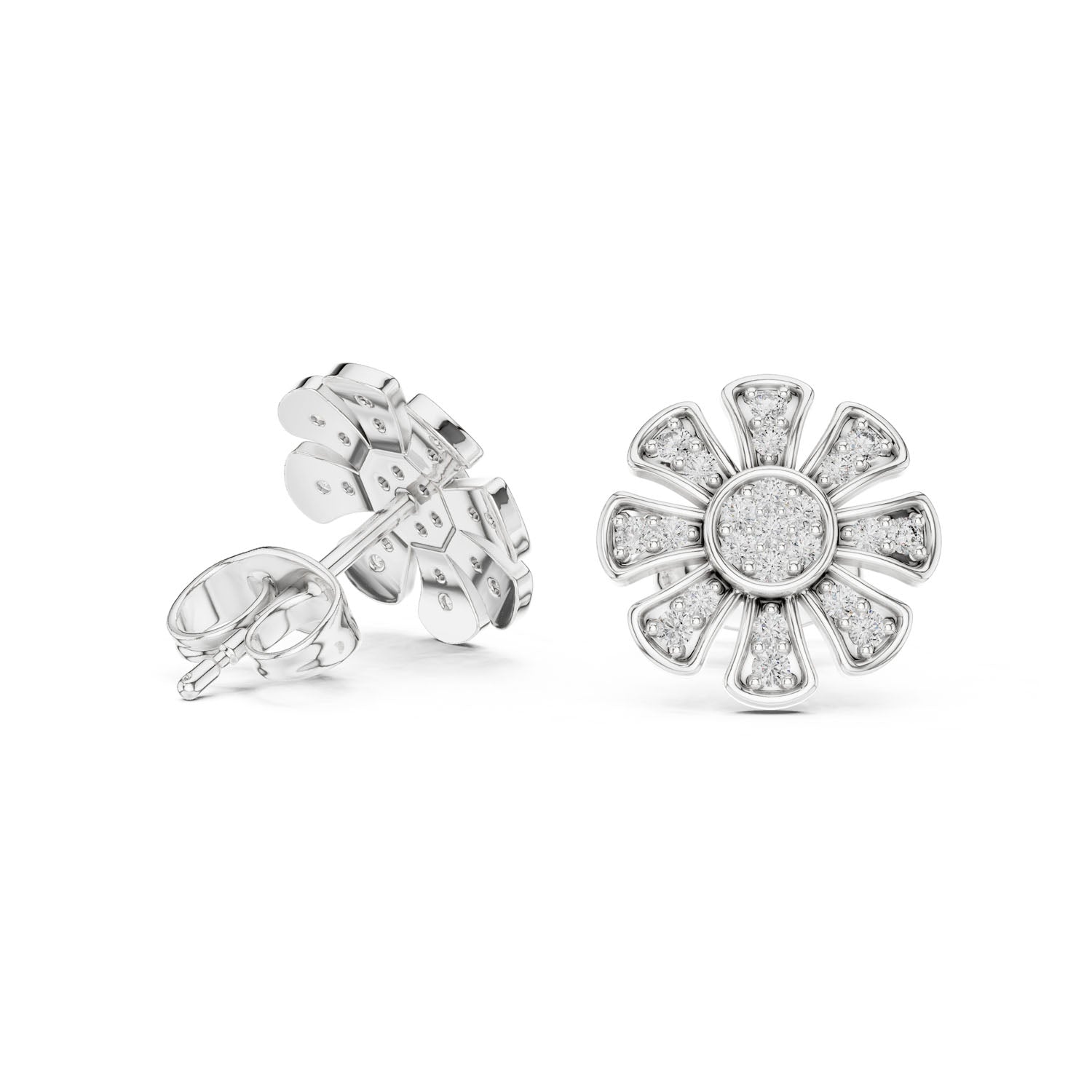 .25 Ct. Floral Diamond Earrings (9#10097E)