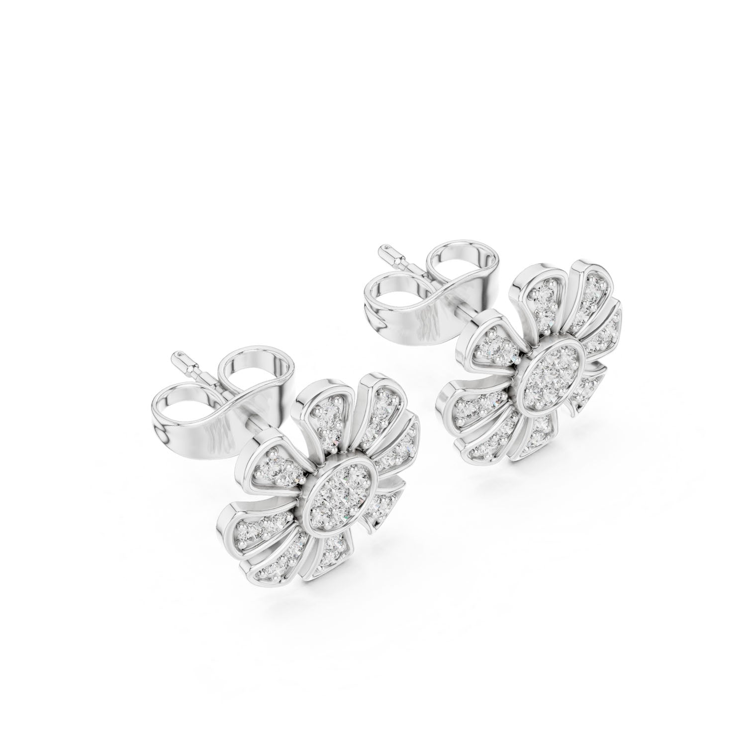 .25 Ct. Floral Diamond Earrings (9#10097E) 4