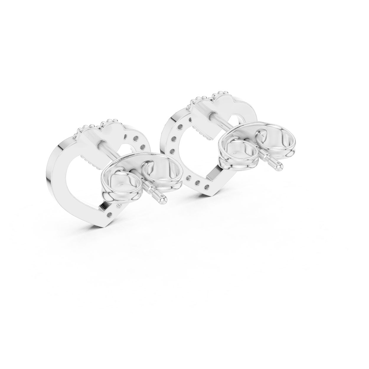 .12 Ct. Diamond Open Heart Earrings with Pavé Accent (9#10098E) 12