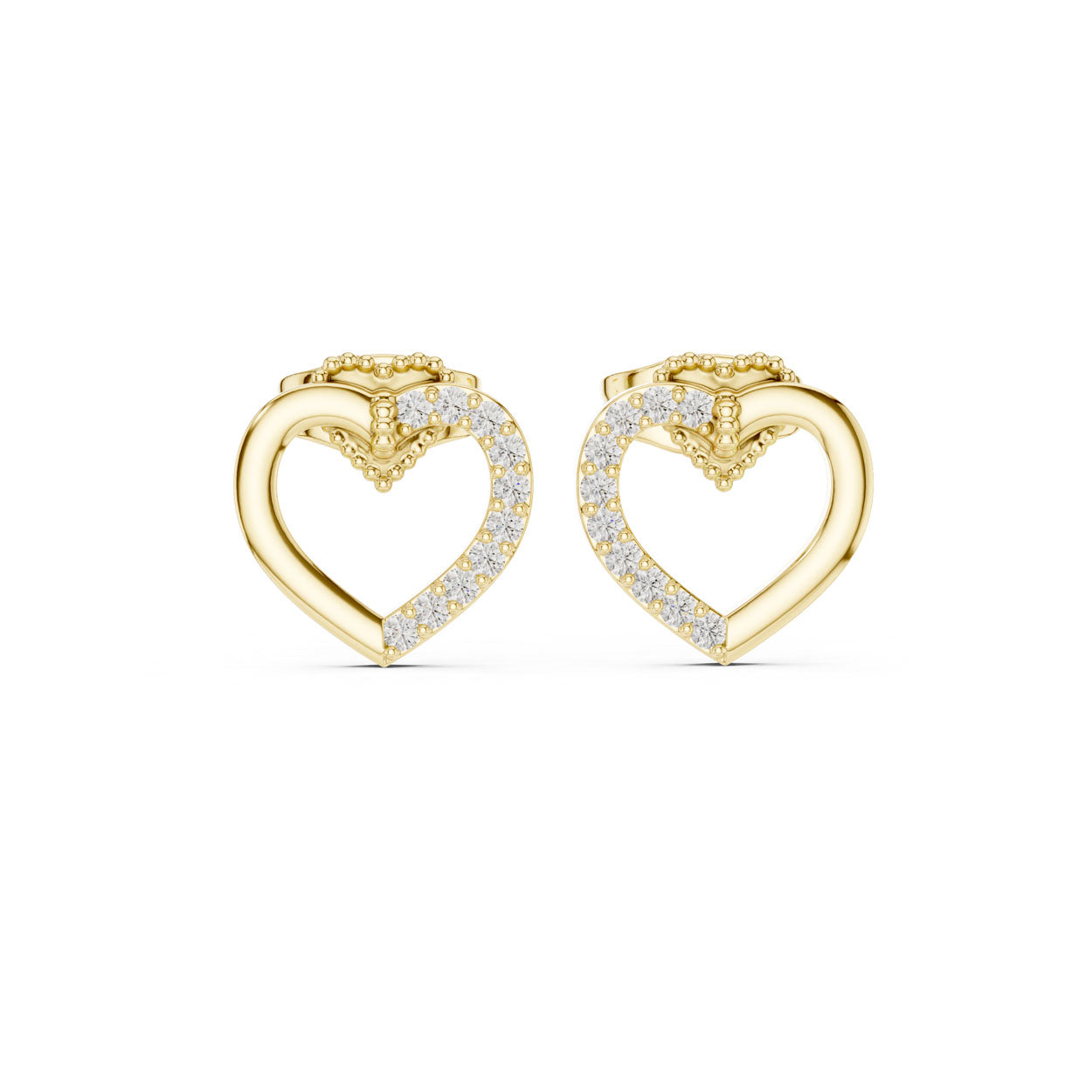 .12 Ct. Diamond Open Heart Earrings with Pavé Accent (9#10098E) 4