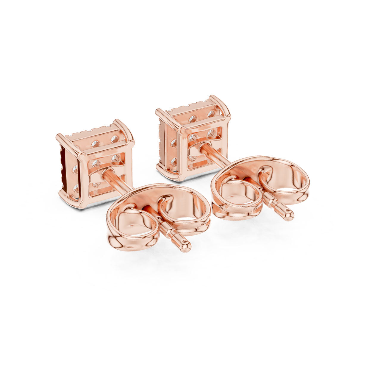 .18 Ct. Square Diamond Cluster Earrings with Invisible-Style Setting (9#10099E) 10