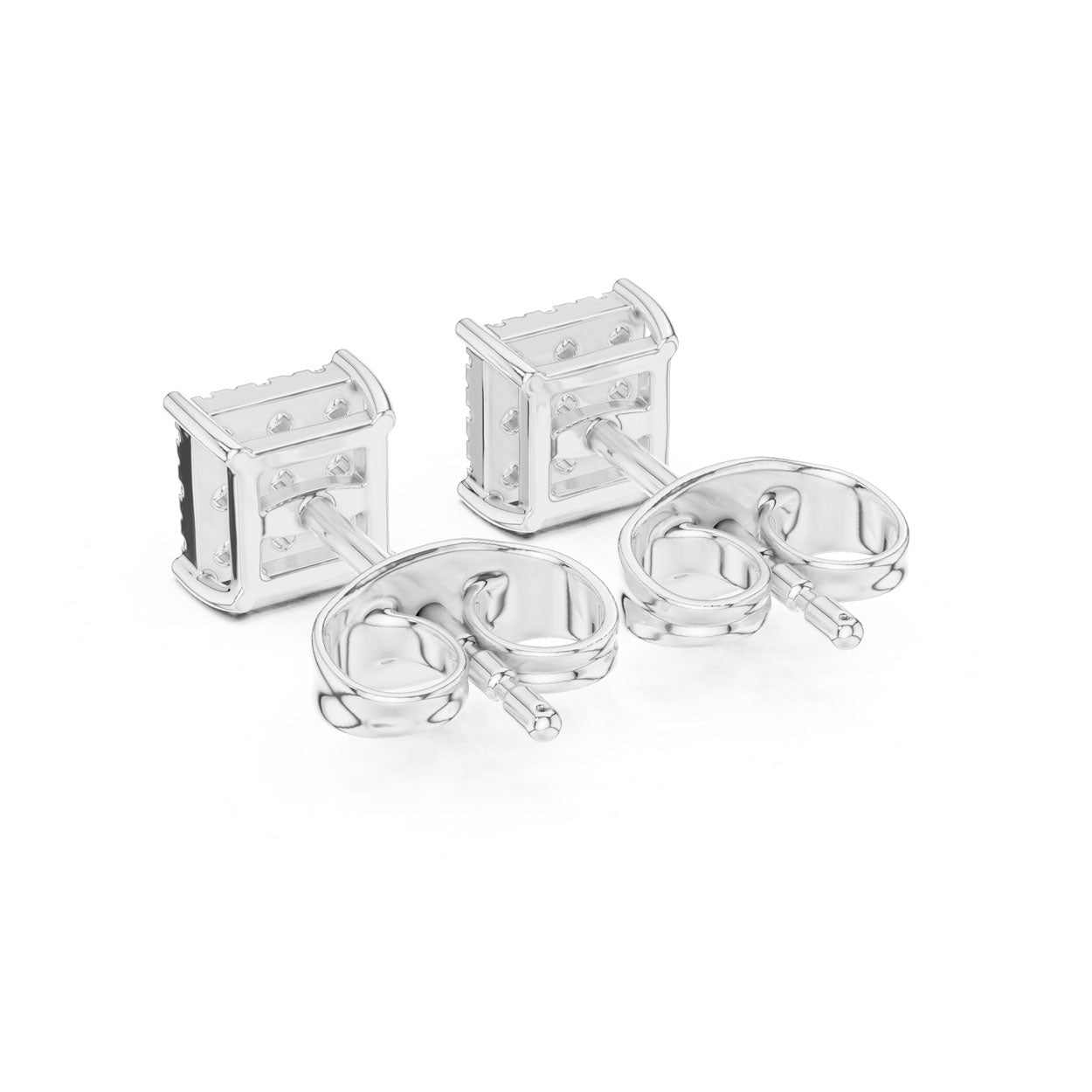 .18 Ct. Square Diamond Cluster Earrings with Invisible-Style Setting (9#10099E) 11