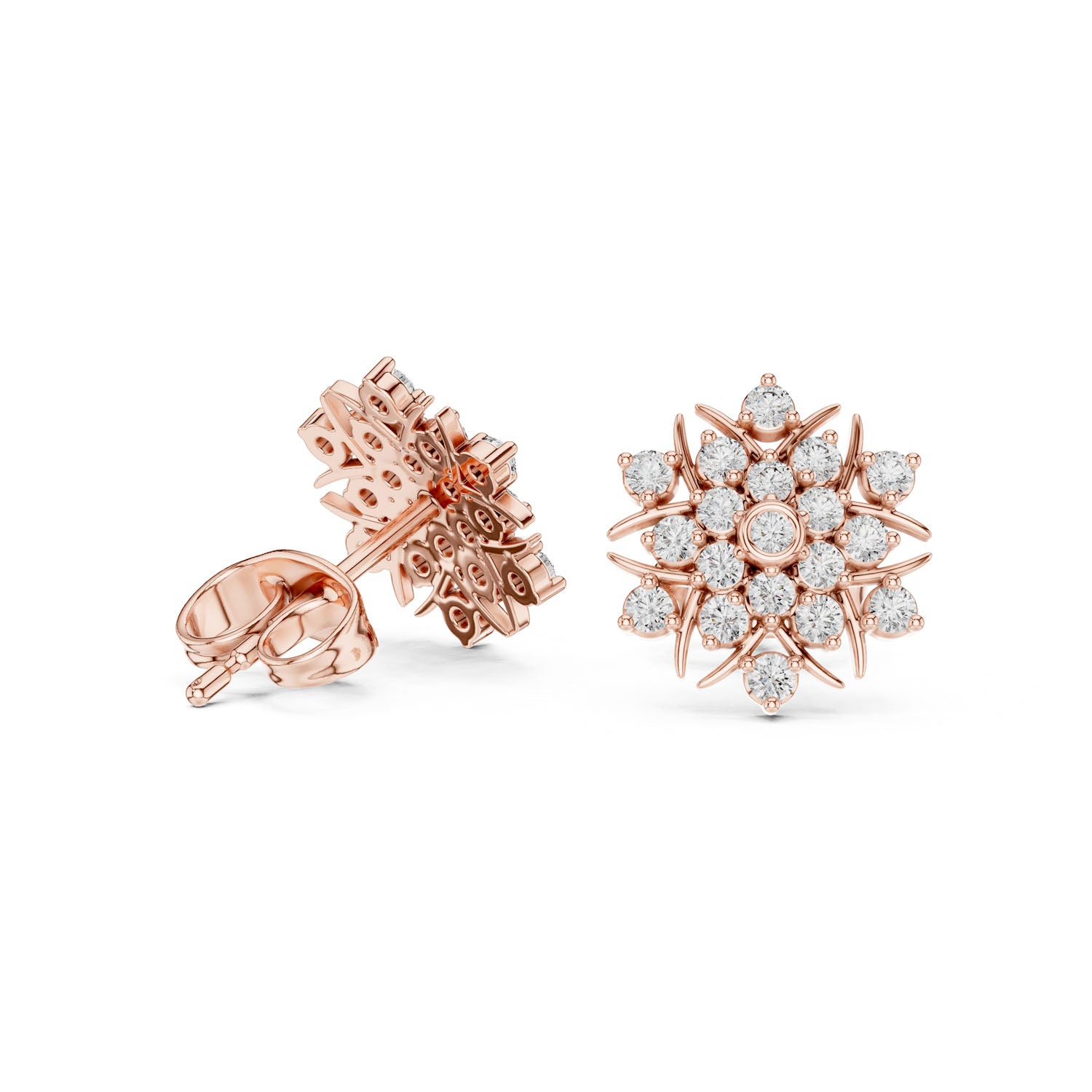 .38 Ct. Snowflake Diamond Earrings (9#10100E) 4