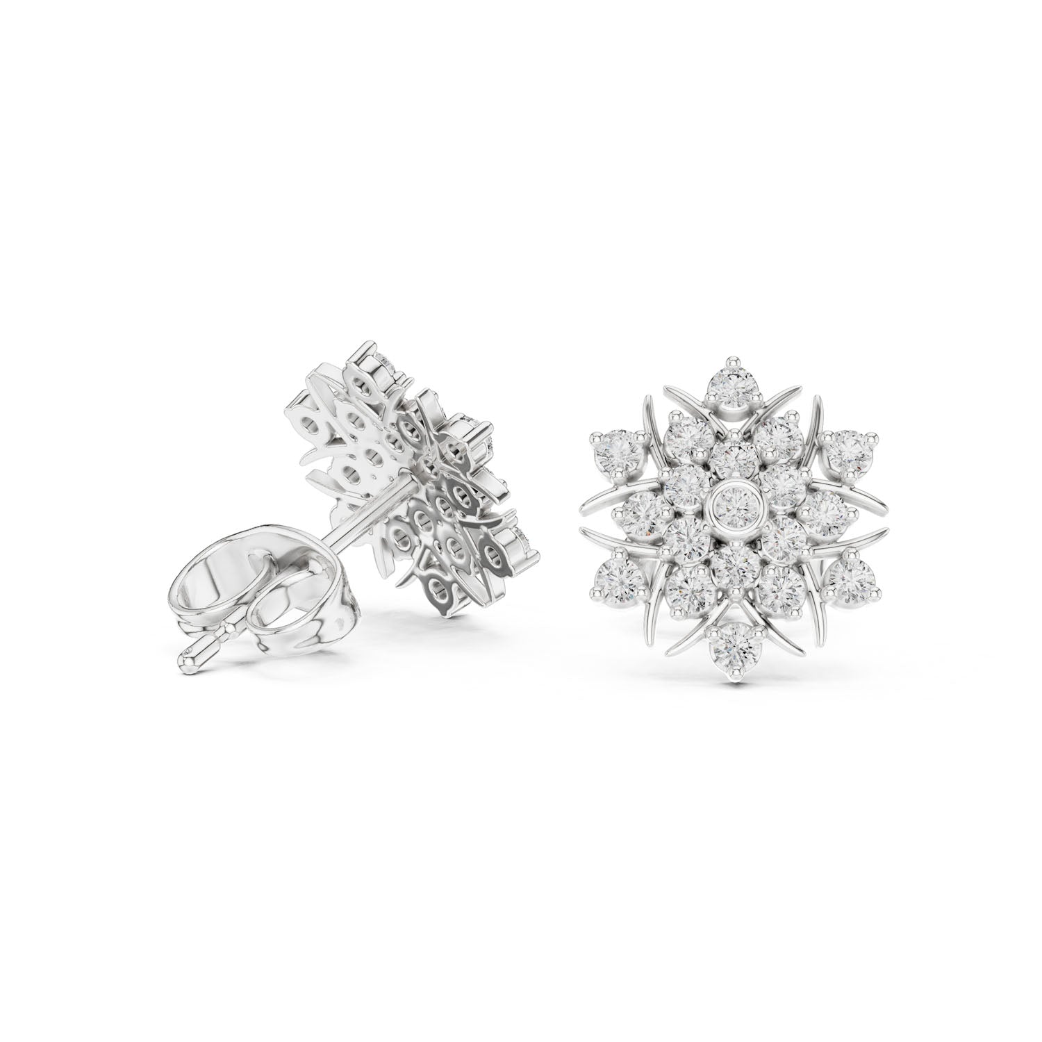.38 Ct. Snowflake Diamond Earrings (9#10100E)