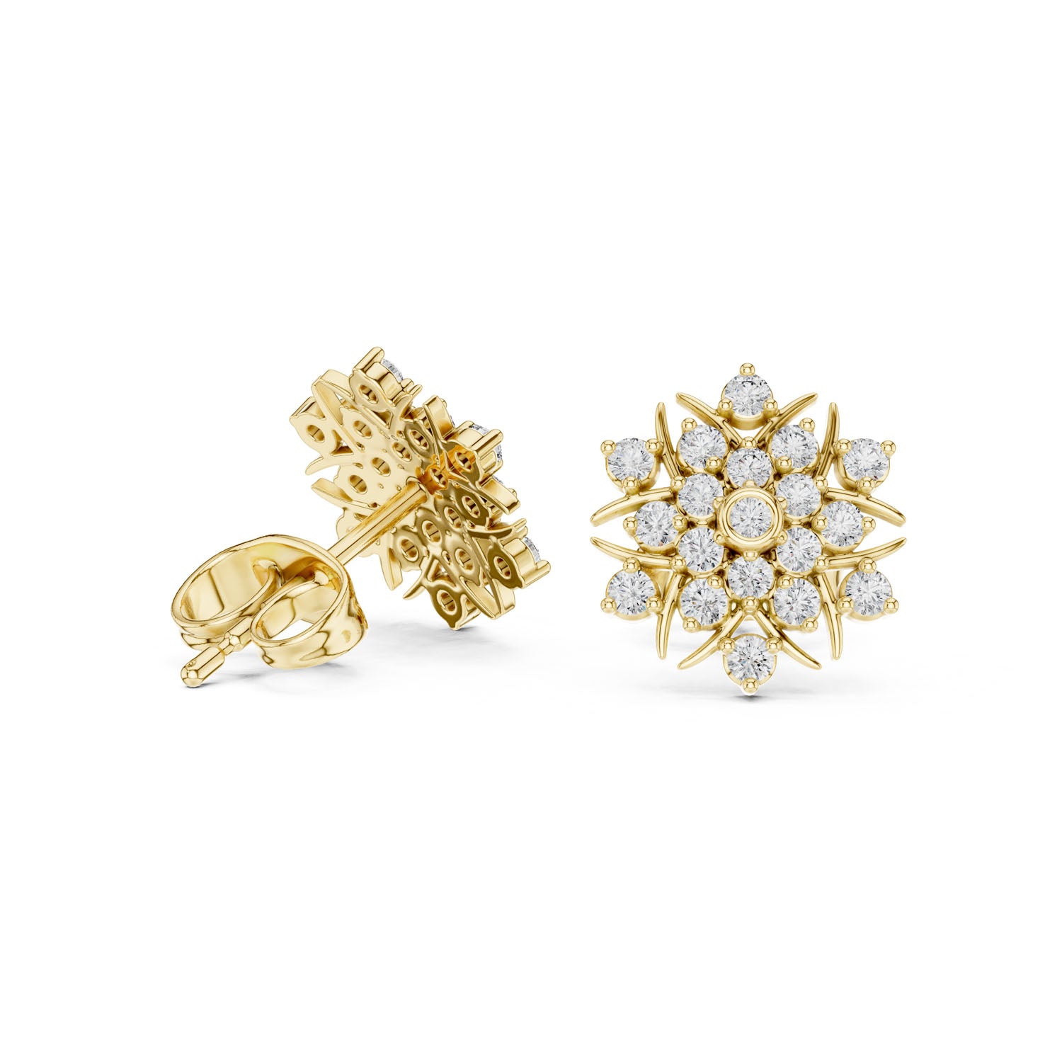 .38 Ct. Snowflake Diamond Earrings (9#10100E) 5