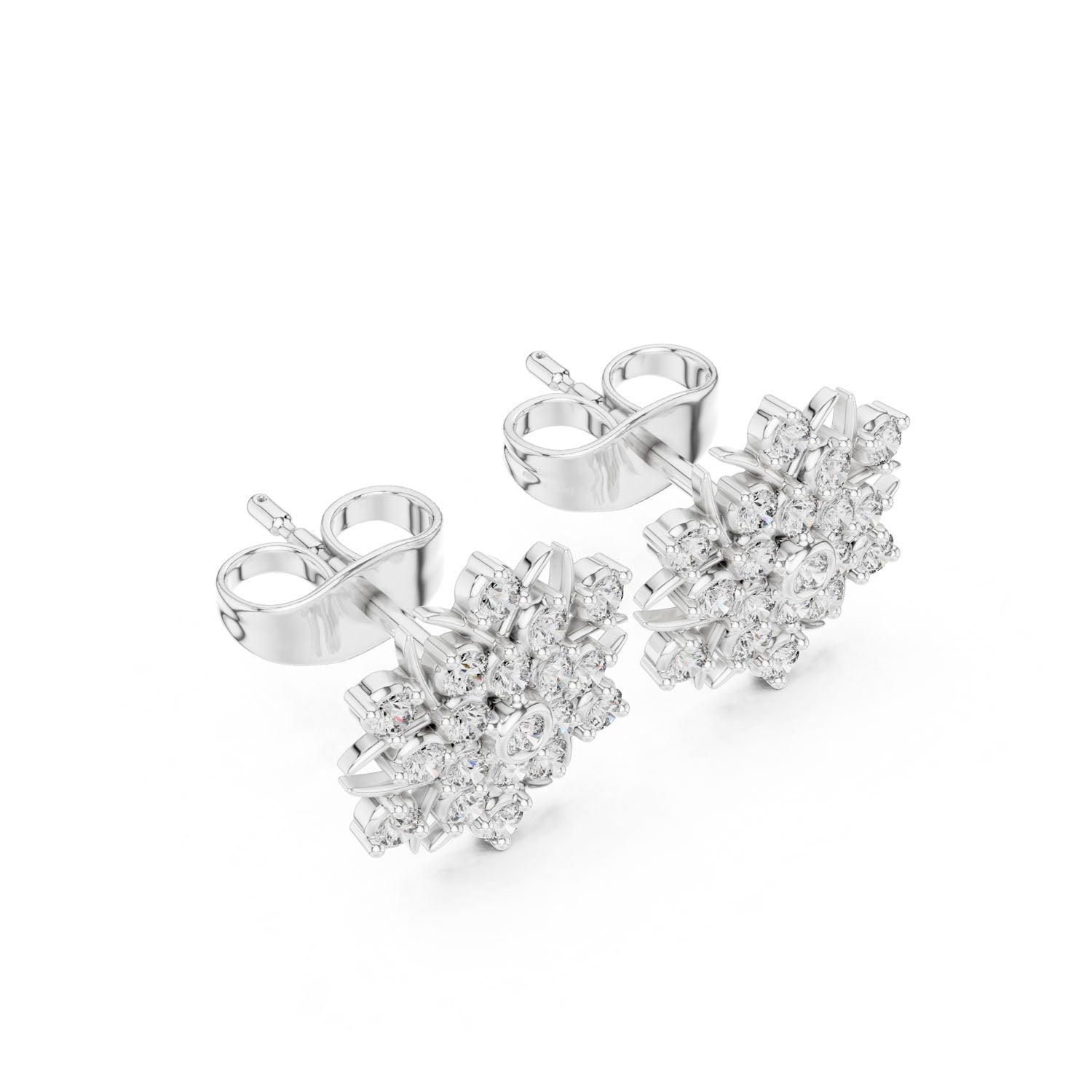 .38 Ct. Snowflake Diamond Earrings (9#10100E) 8
