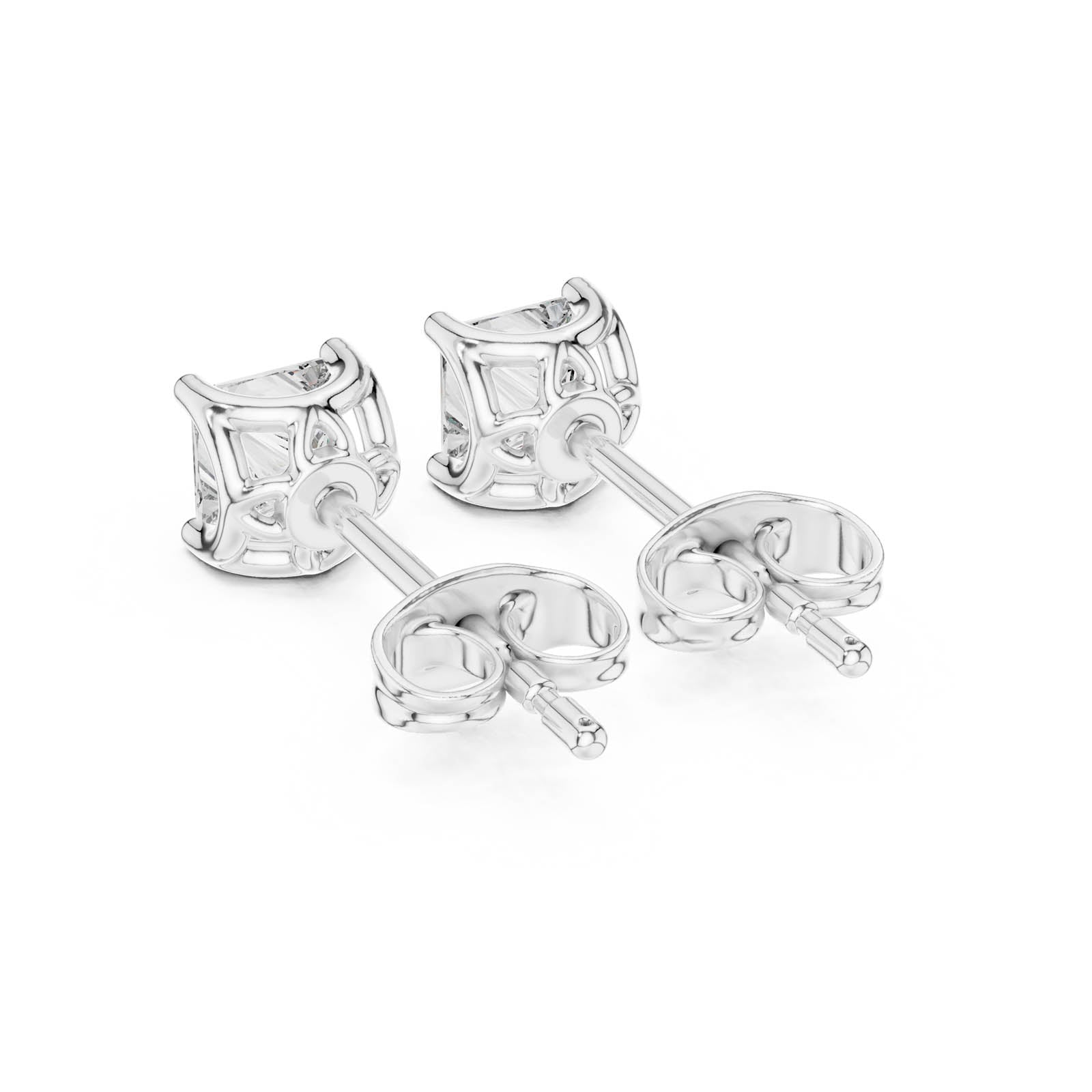 .43 Ct. Princess Cut Diamond Stud Earrings with Four-Prong Setting (AER-107) 13