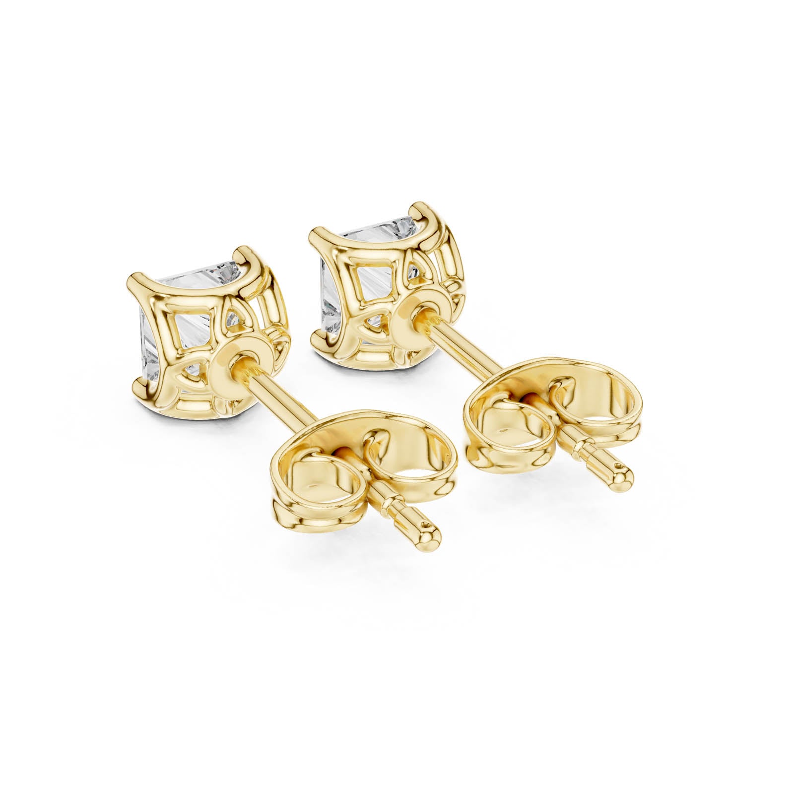 .43 Ct. Princess Cut Diamond Stud Earrings with Four-Prong Setting (AER-107) 5